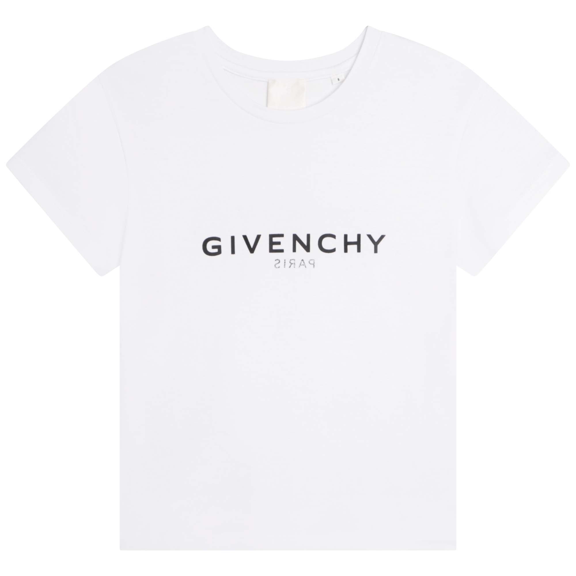 Girls White Logo Cotton T-Shirt