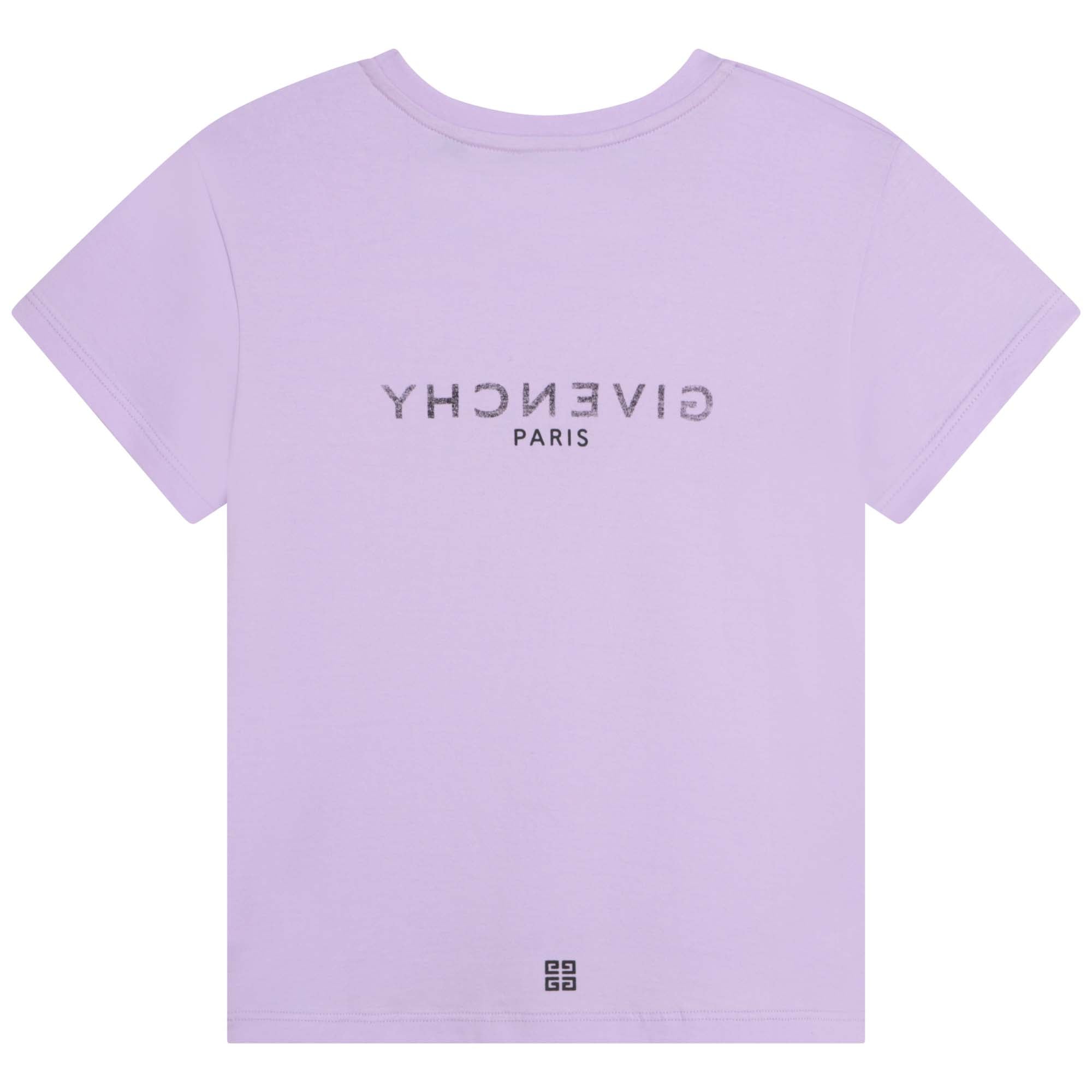 Girls Purple Logo Cotton T-Shirt