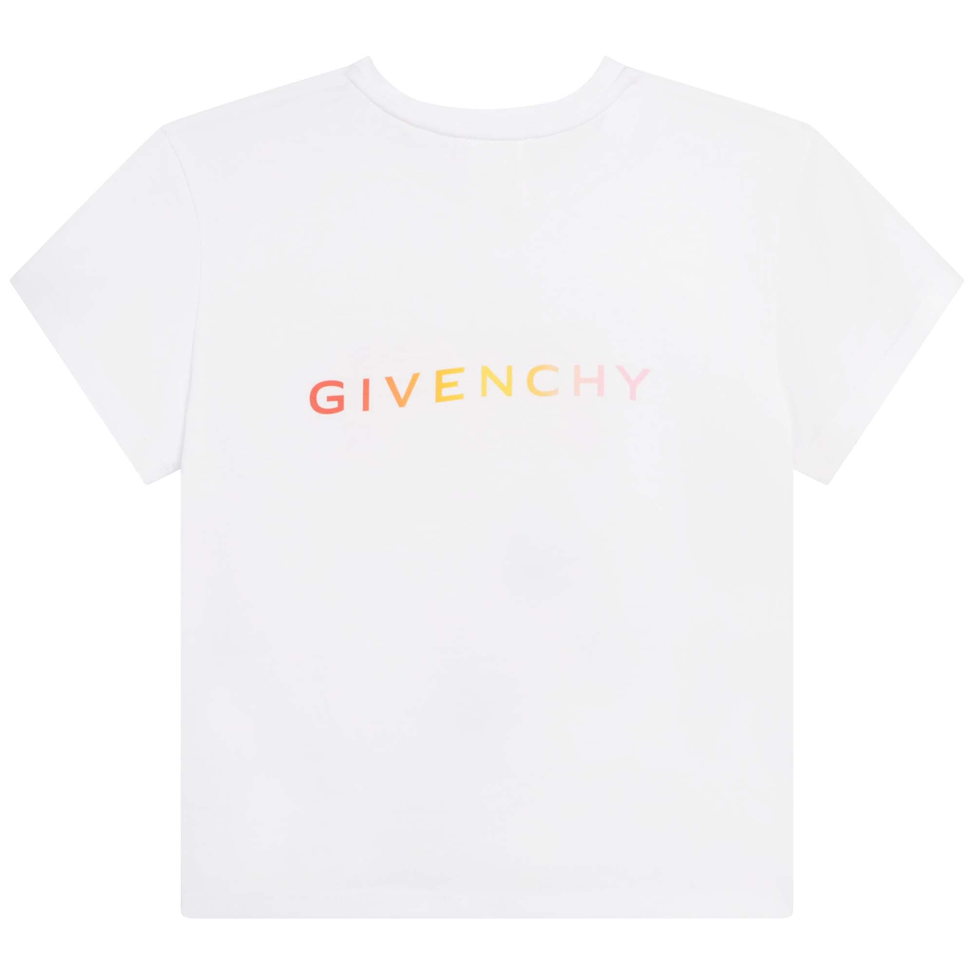 Girls White Logo Cotton T-Shirt