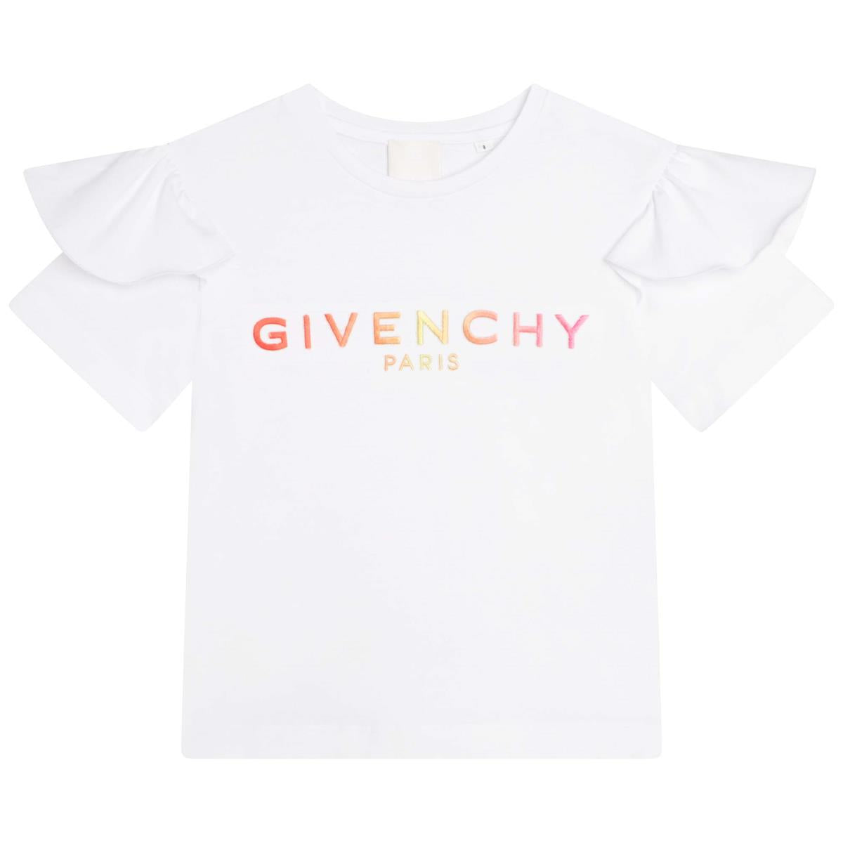Girls White Logo Cotton T-Shirt