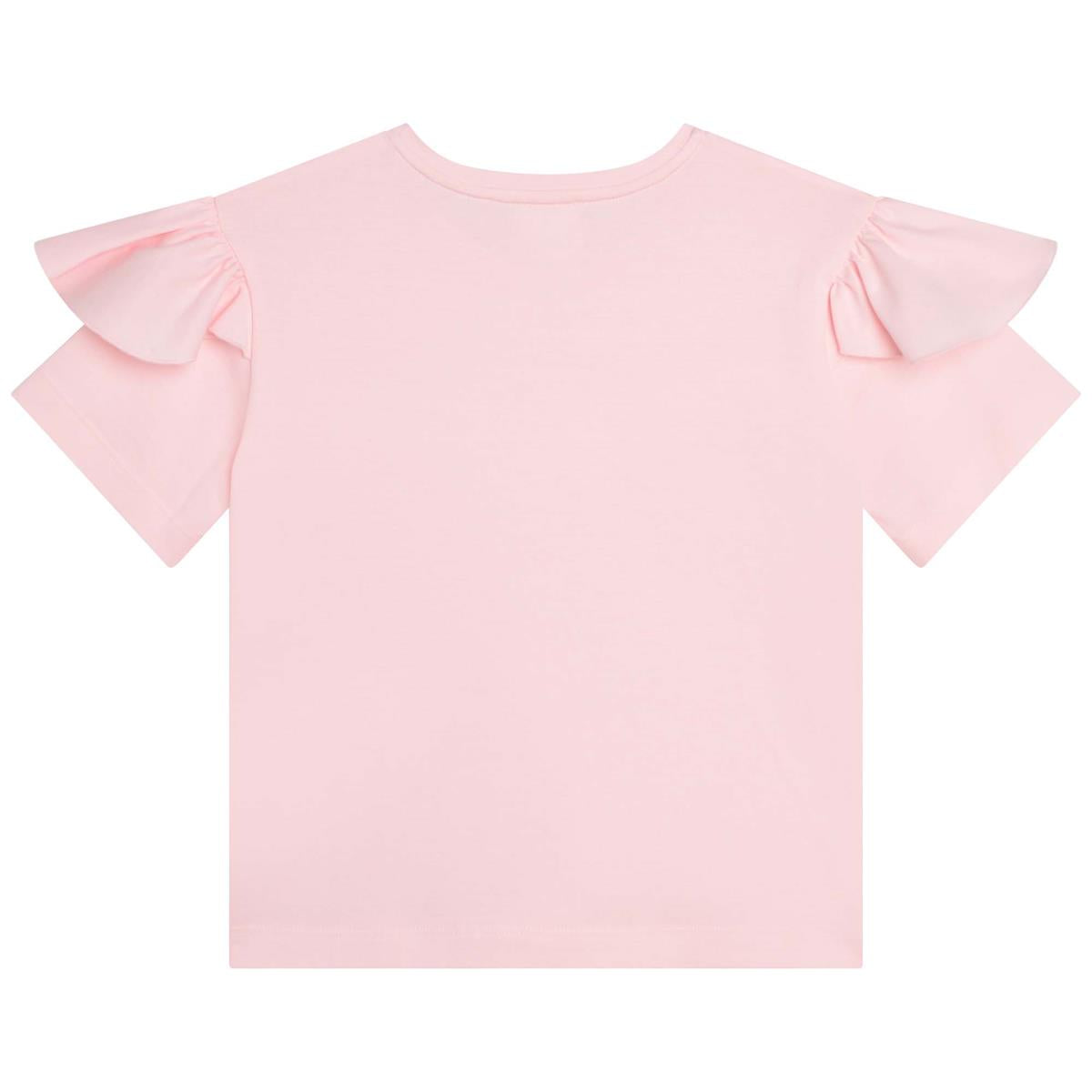 Girls Pink Logo Cotton T-Shirt