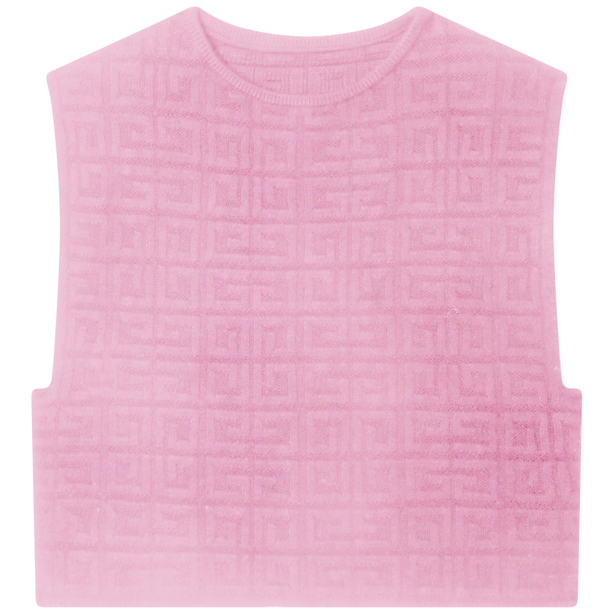 Girls Pink Logo Short Sleeves Sweater