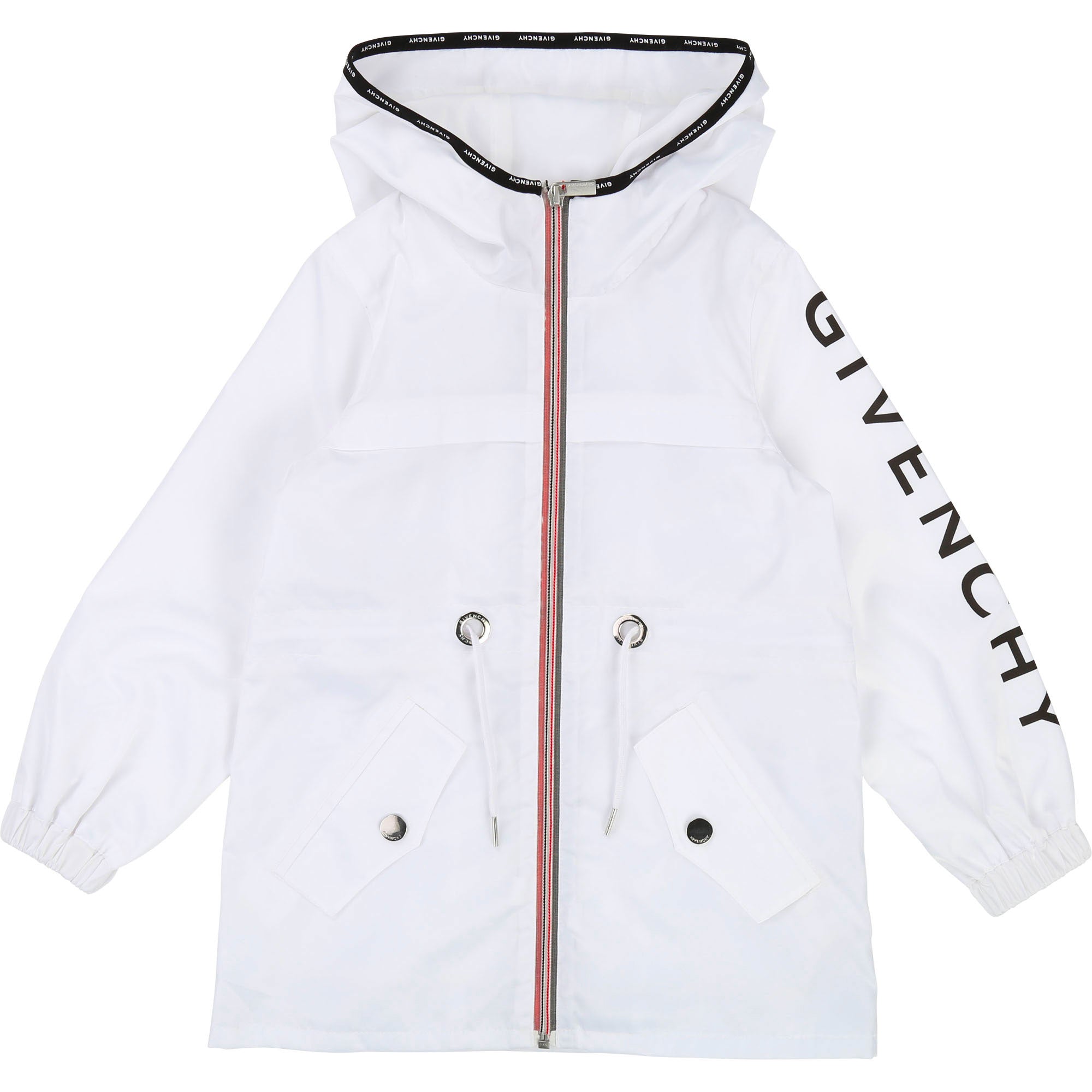 Girls White Logo Coat