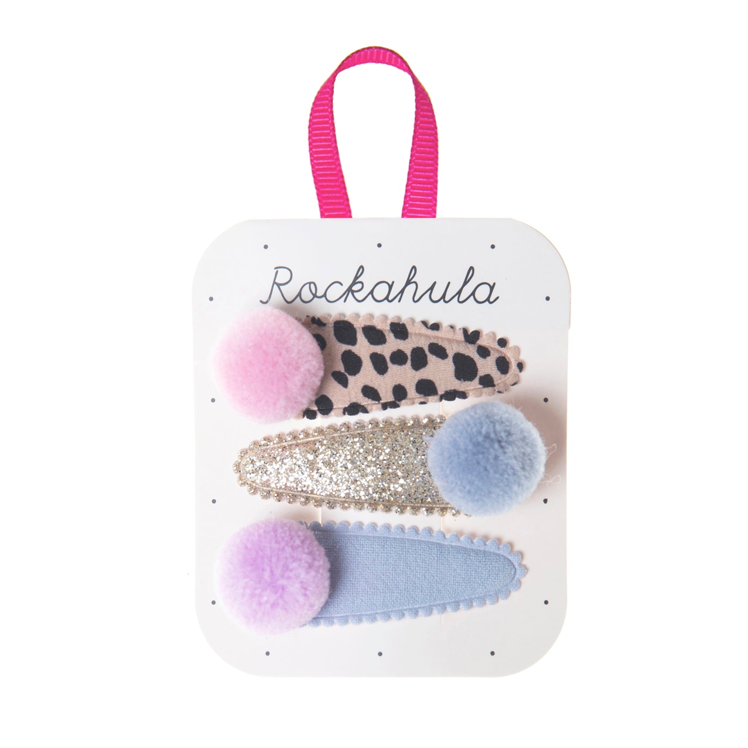 Luna Leopard Pom Pom Clips