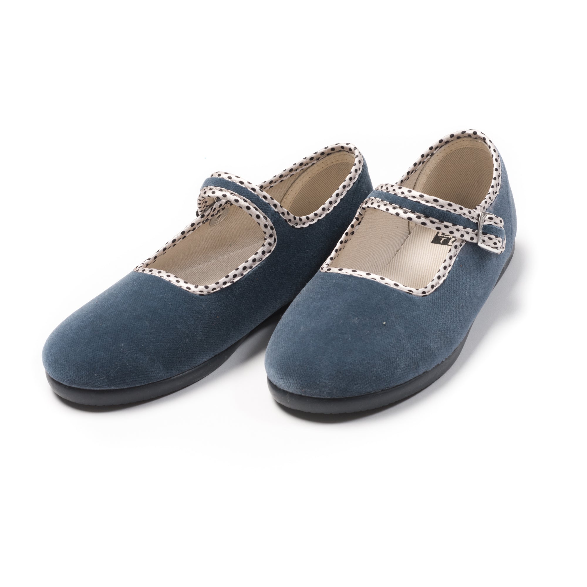 Girls Blue Grey Cotton Shoes