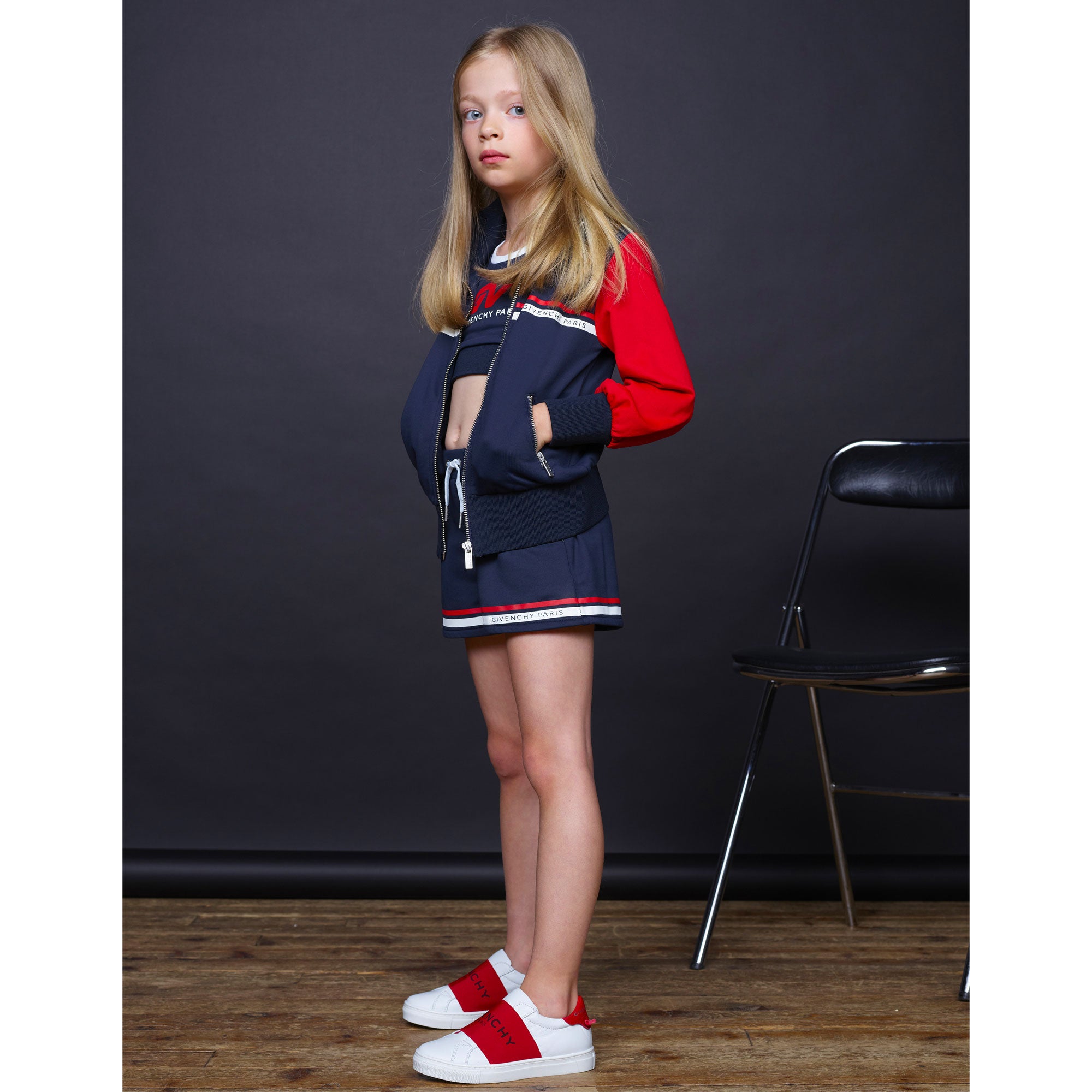 Girls White & Red Logo Shoes