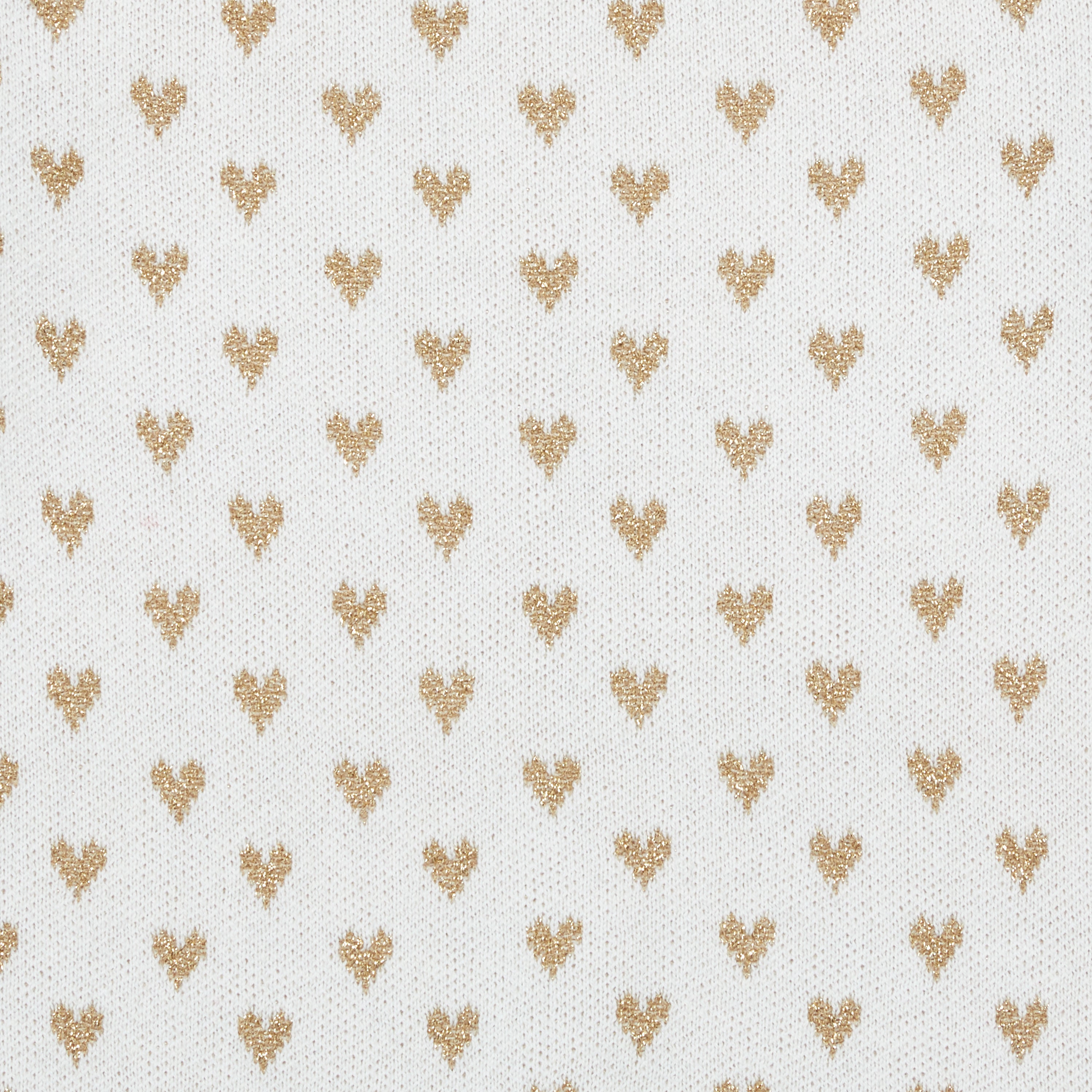 Girls White Heart Wool Sweater