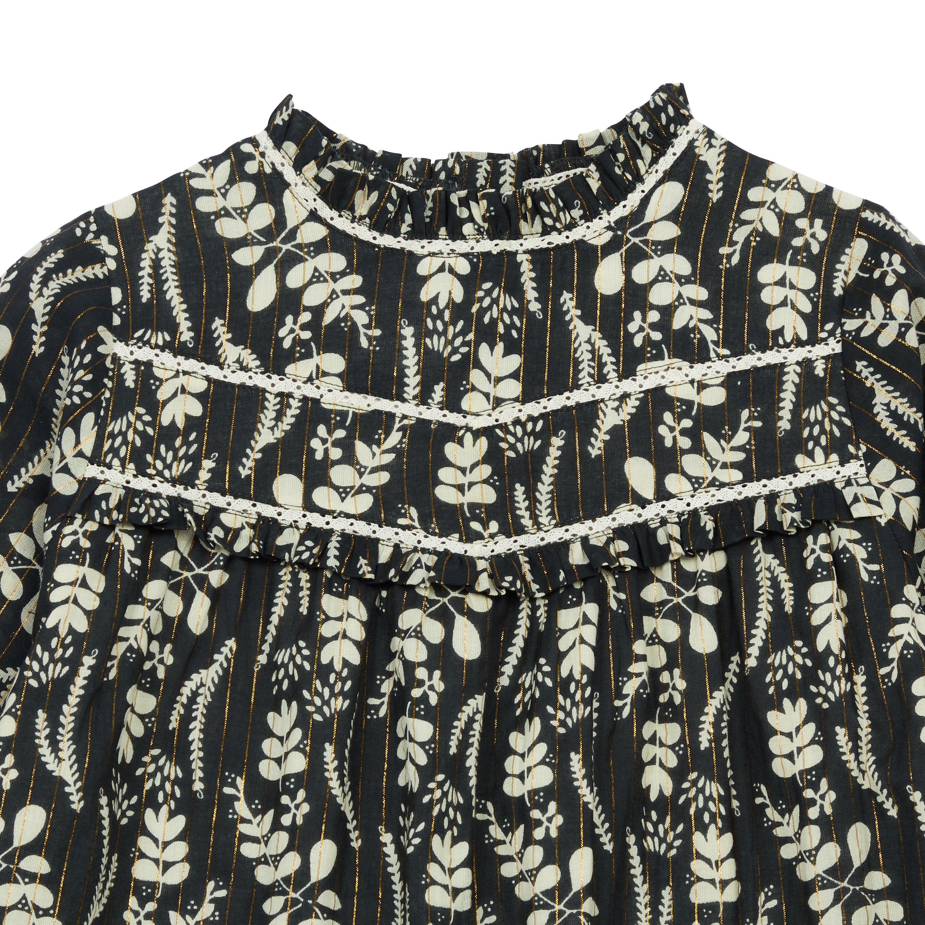 Girls Dark Blue Printing Cotton Dress