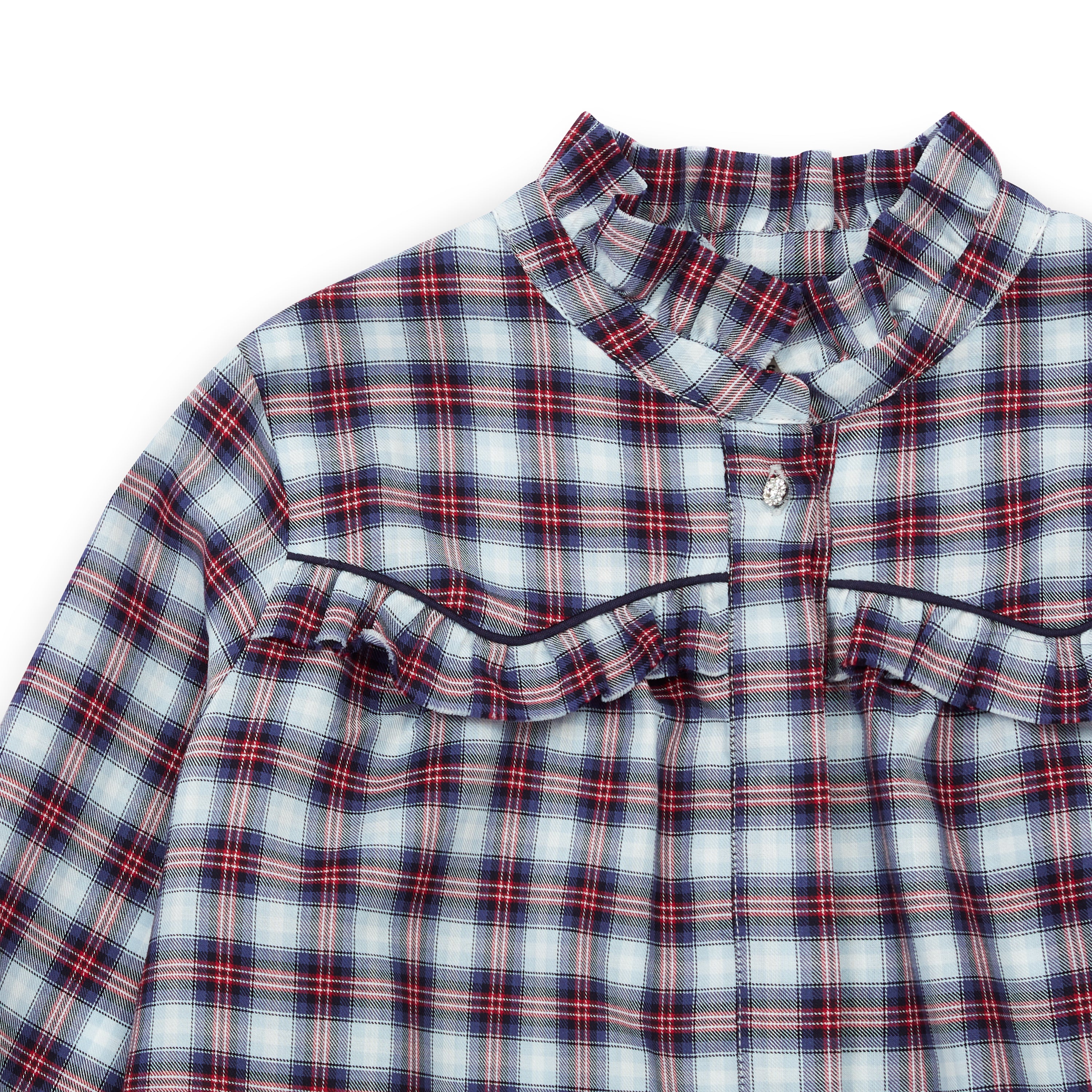 Girls Brown Check Cotton Shirt