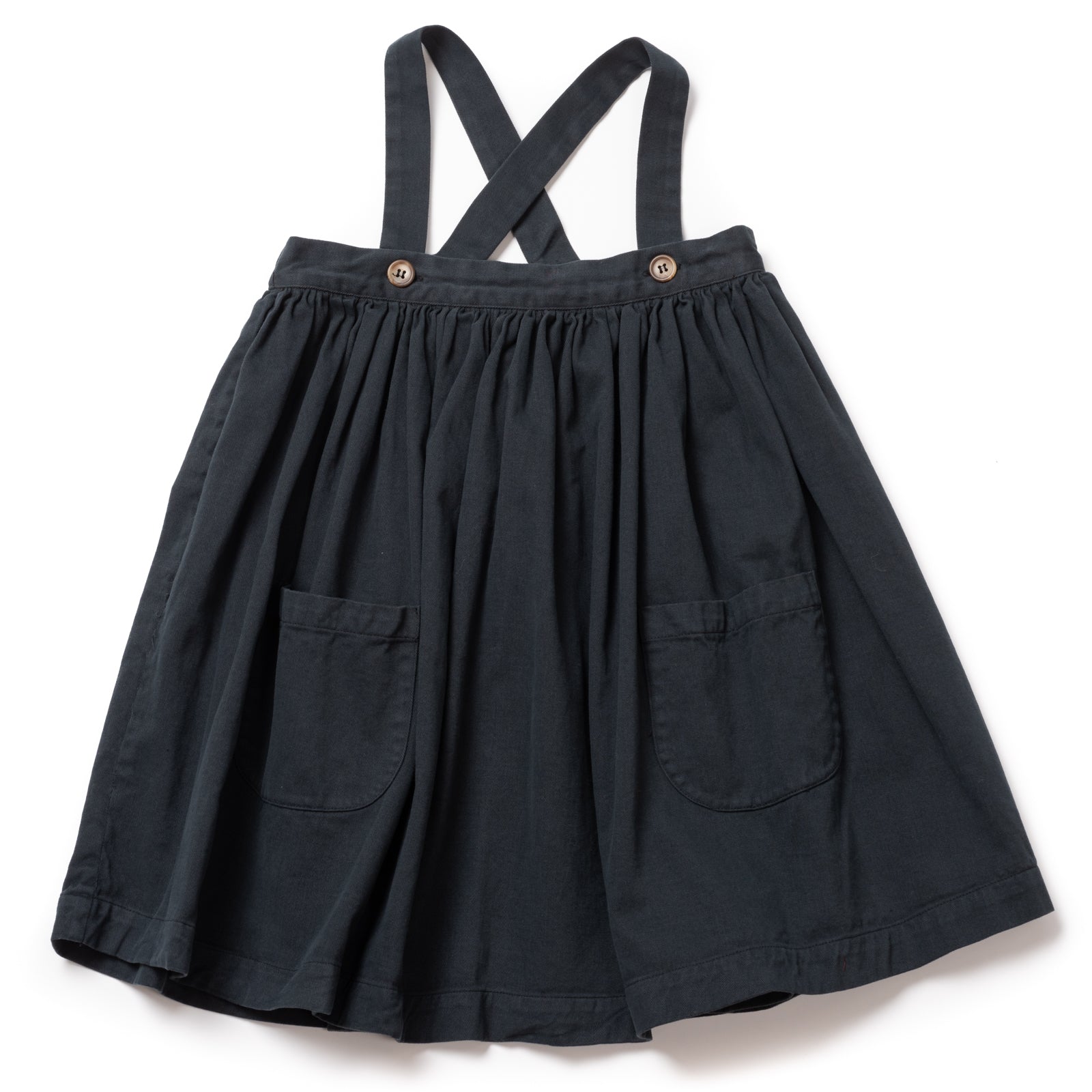 Girls Fusain Bretelle Cotton Skirt