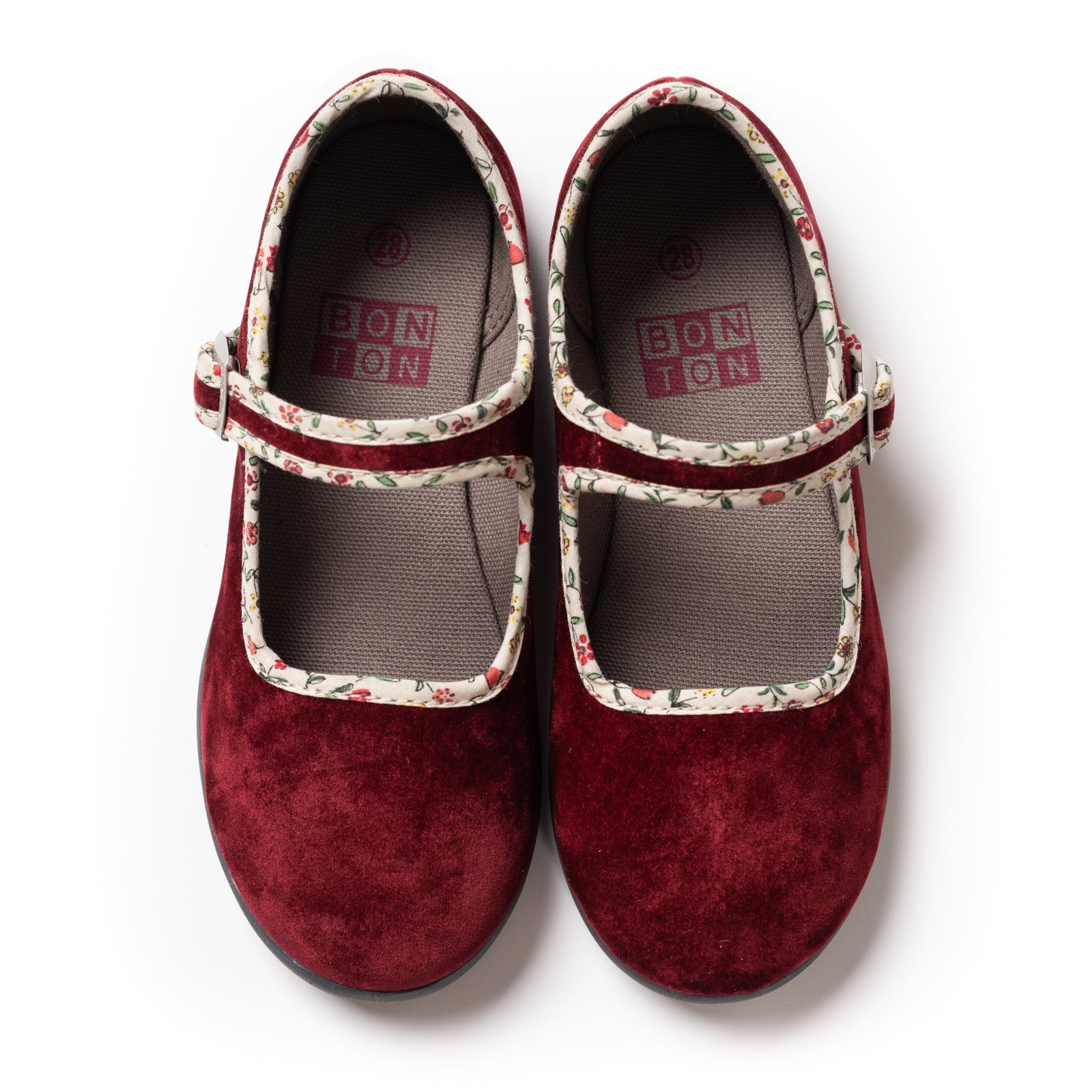 Baby Girls Bordeaux Red Cotton Shoes
