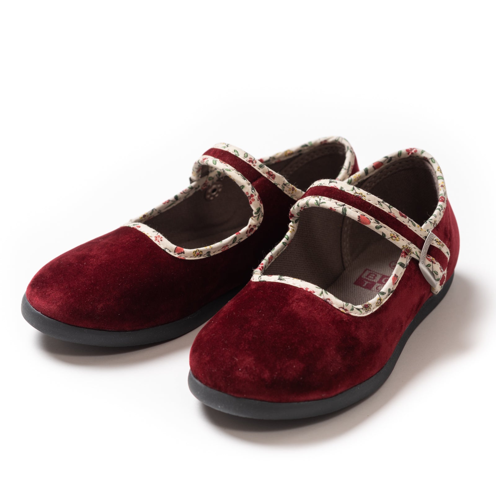 Baby Girls Bordeaux Red Cotton Shoes