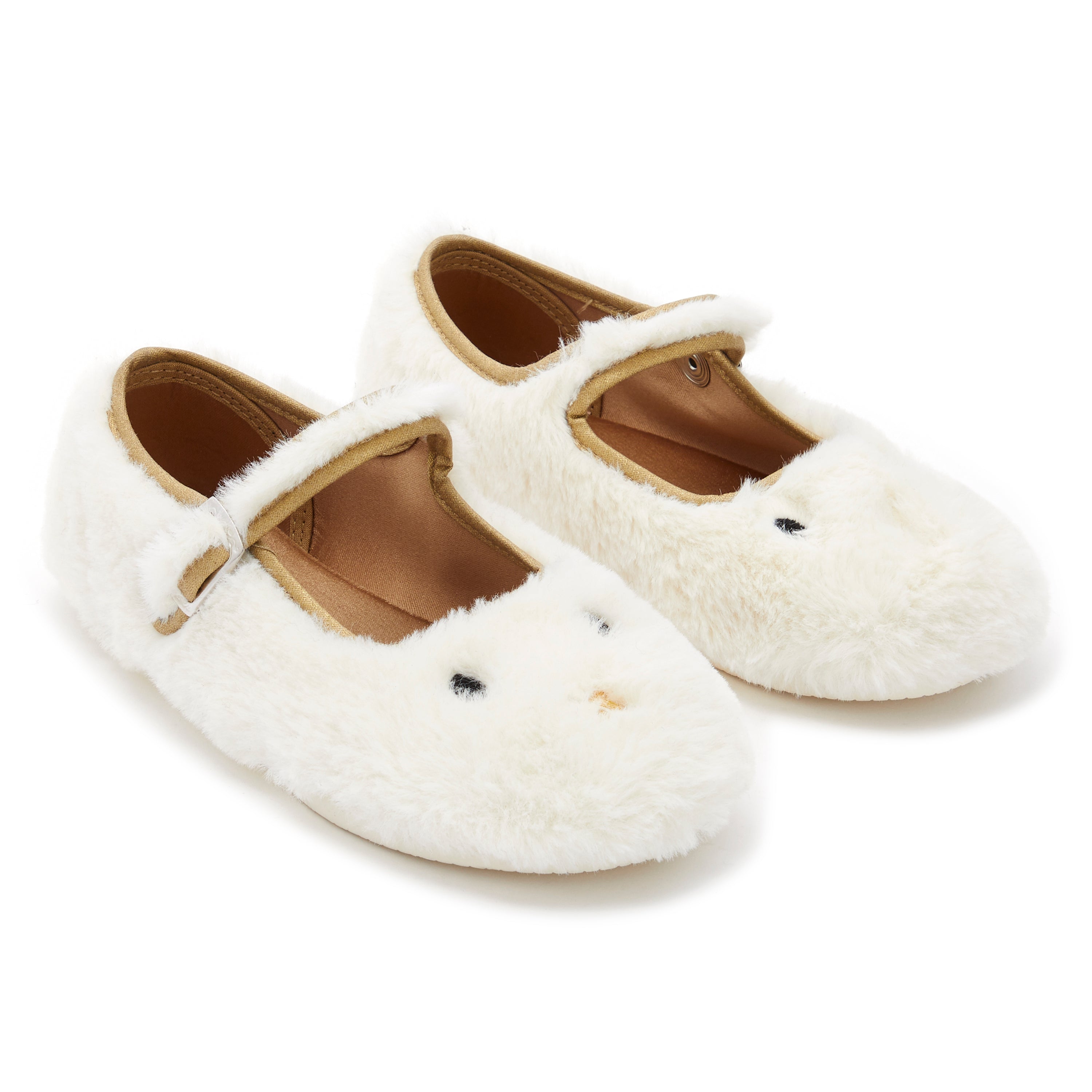 Girls Ecru Cotton Shoes