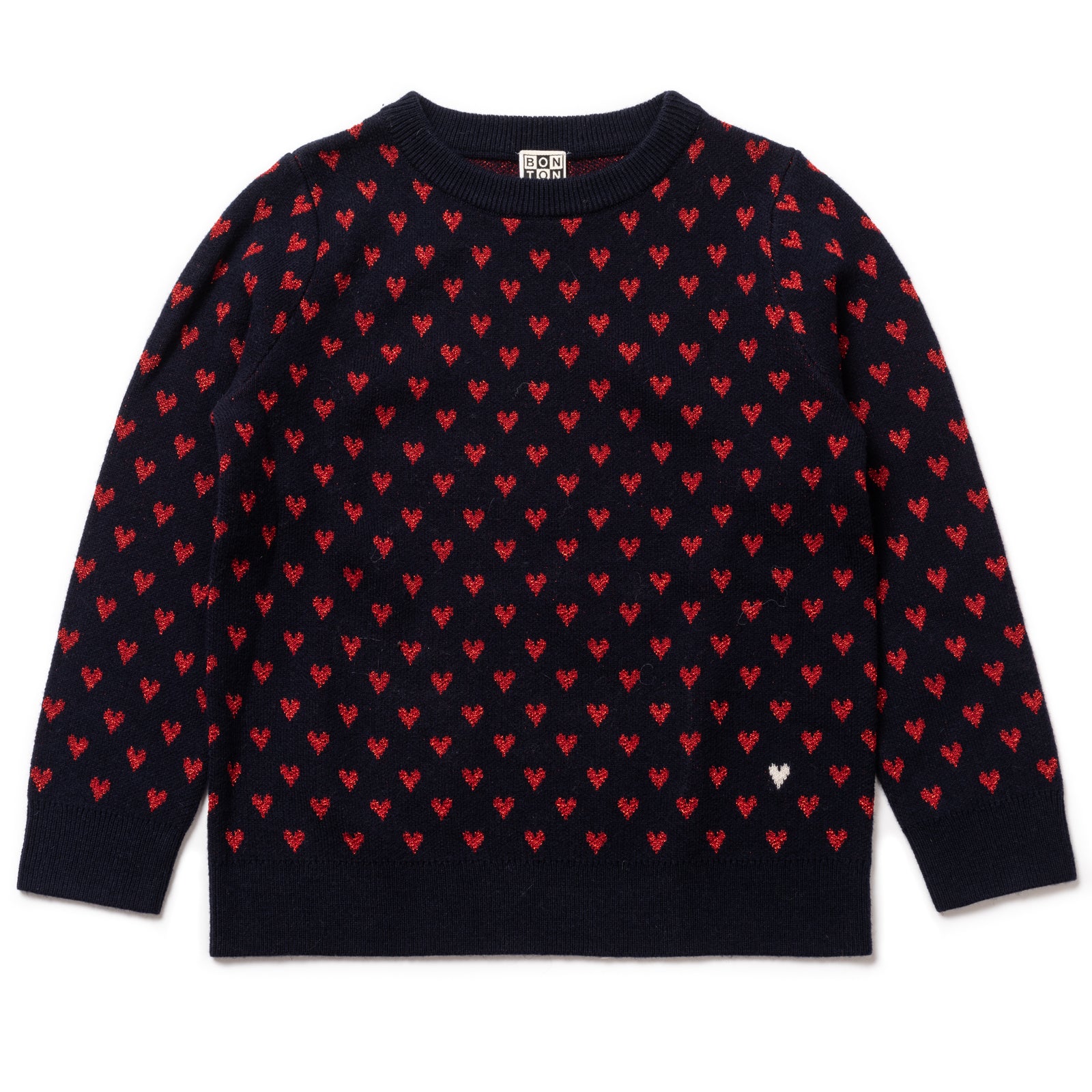 Girls Black Coeur Jacquard Jumper