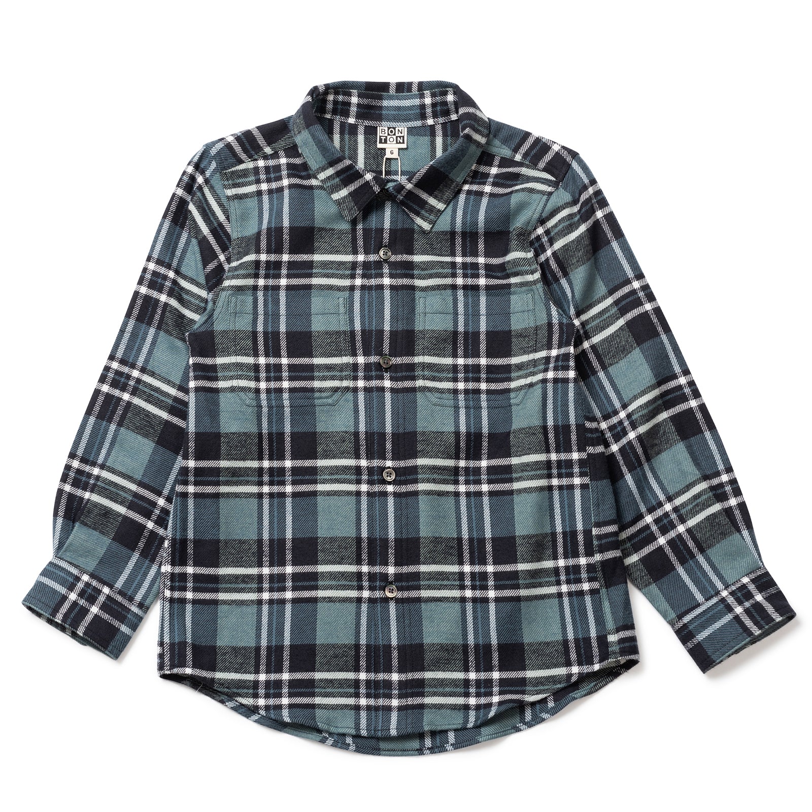 Boys Blue Plaid Cotton Shirt