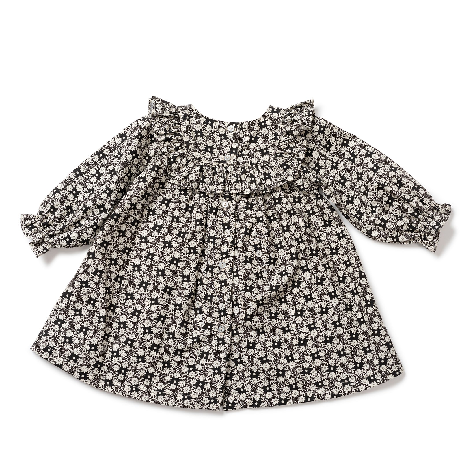 Robe en coton noir pour bébés filles