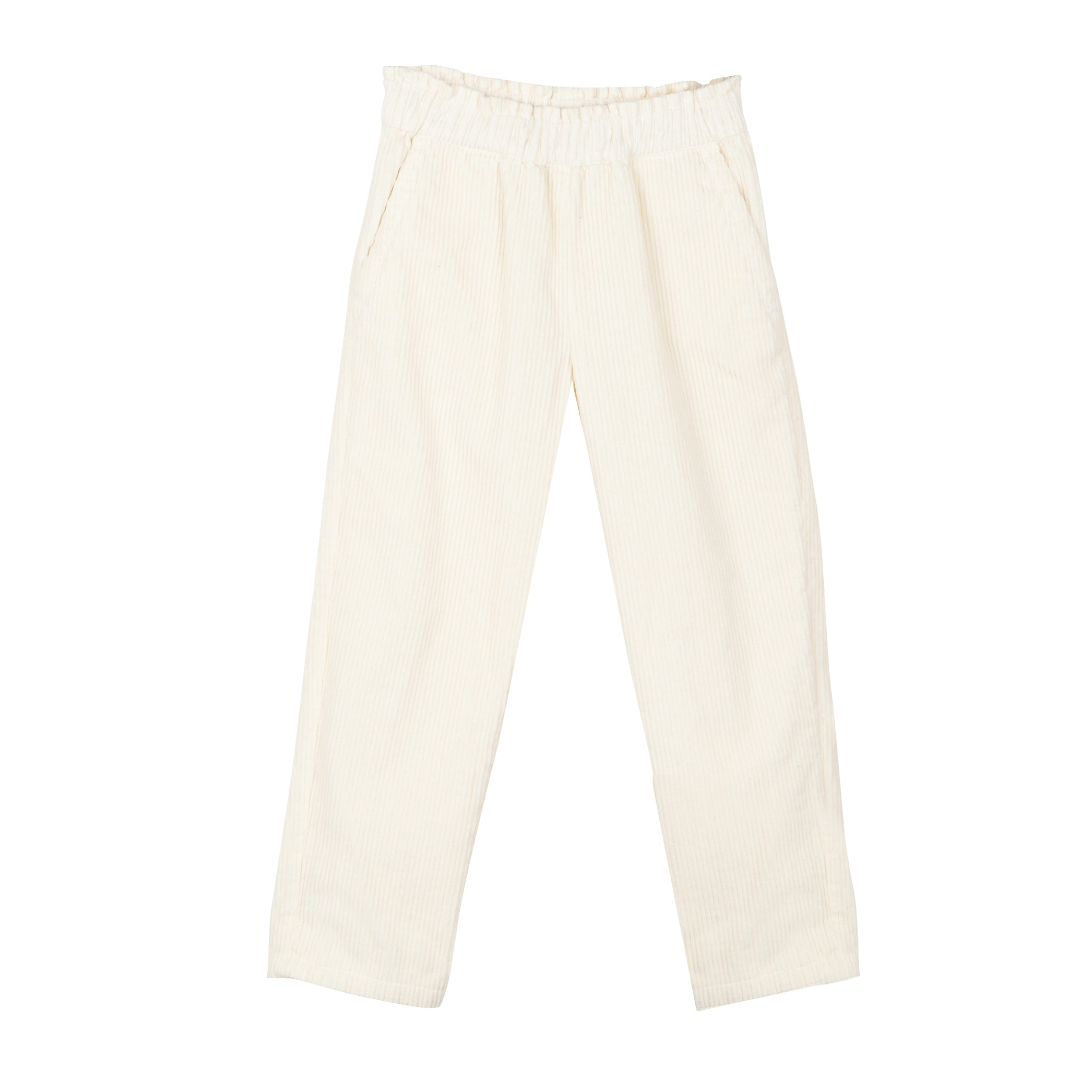 Girls White Cotton Trousers