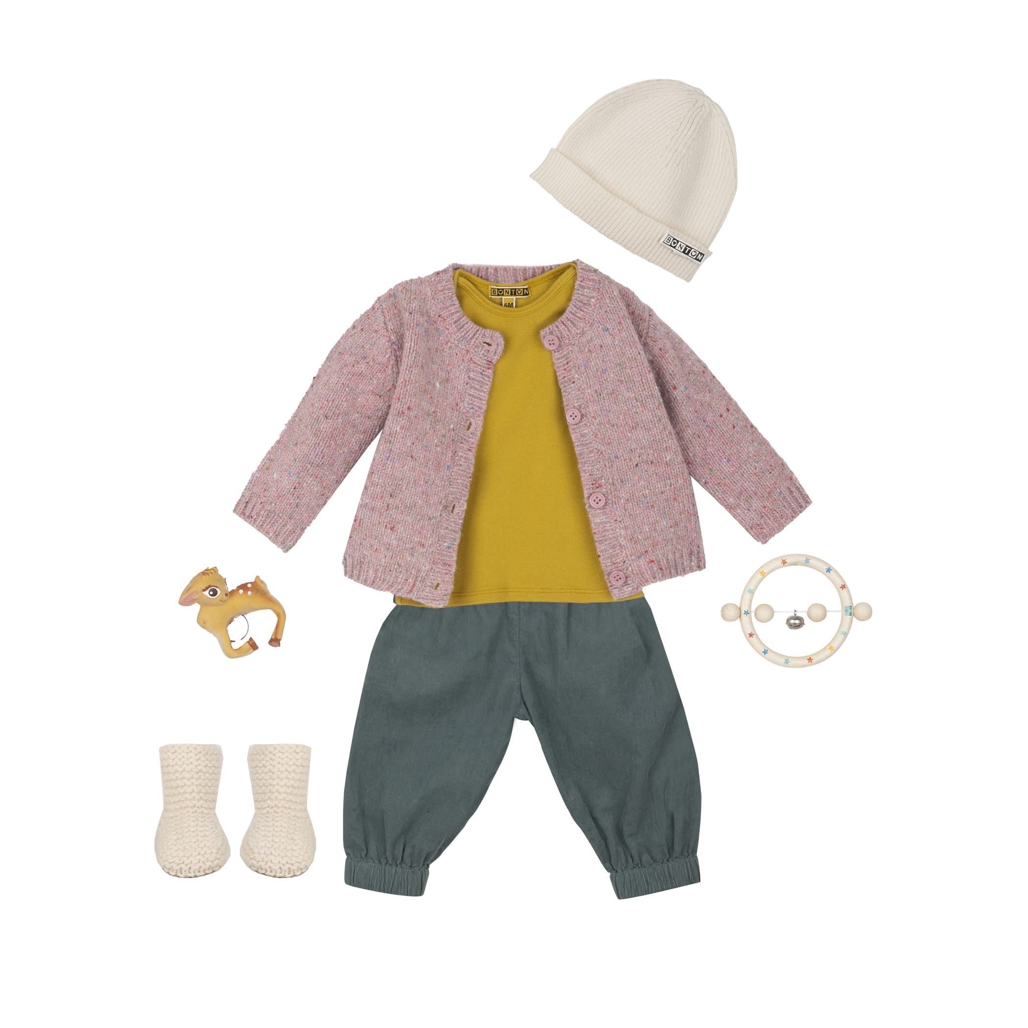 Baby Girls Green Velvet Trousers