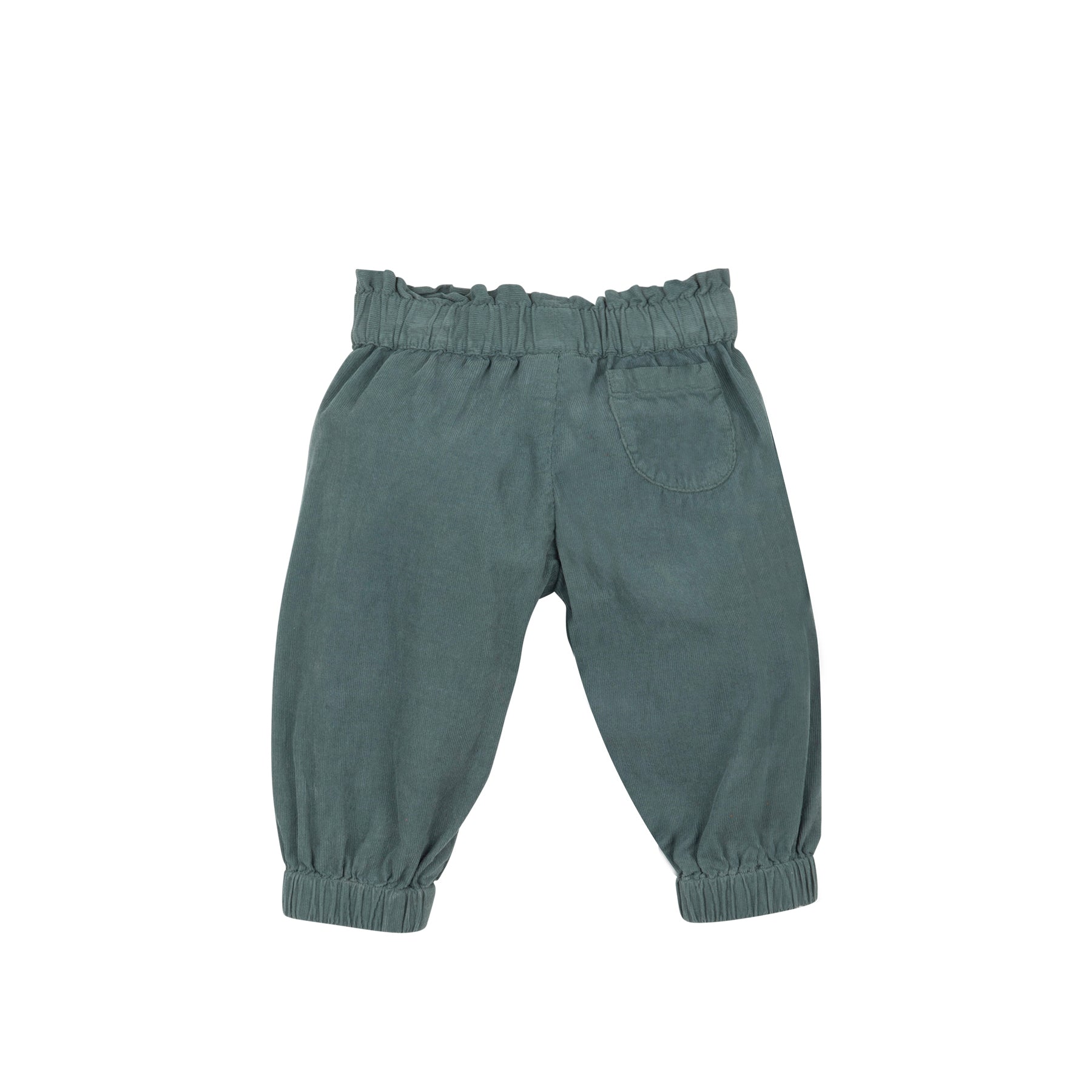 Baby Girls Green Velvet Trousers