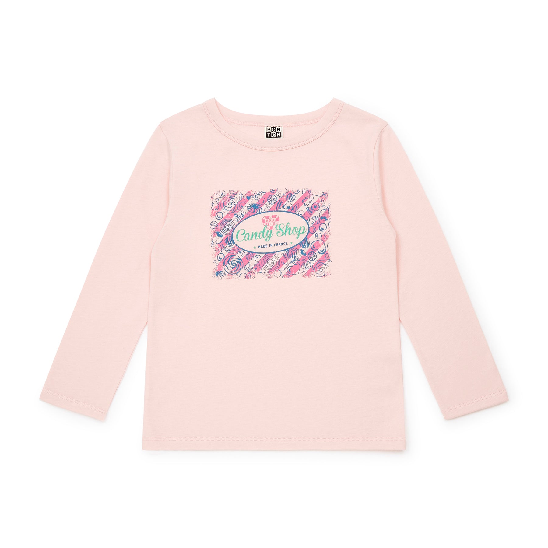 Girls Pink Printed Cotton T-Shirt