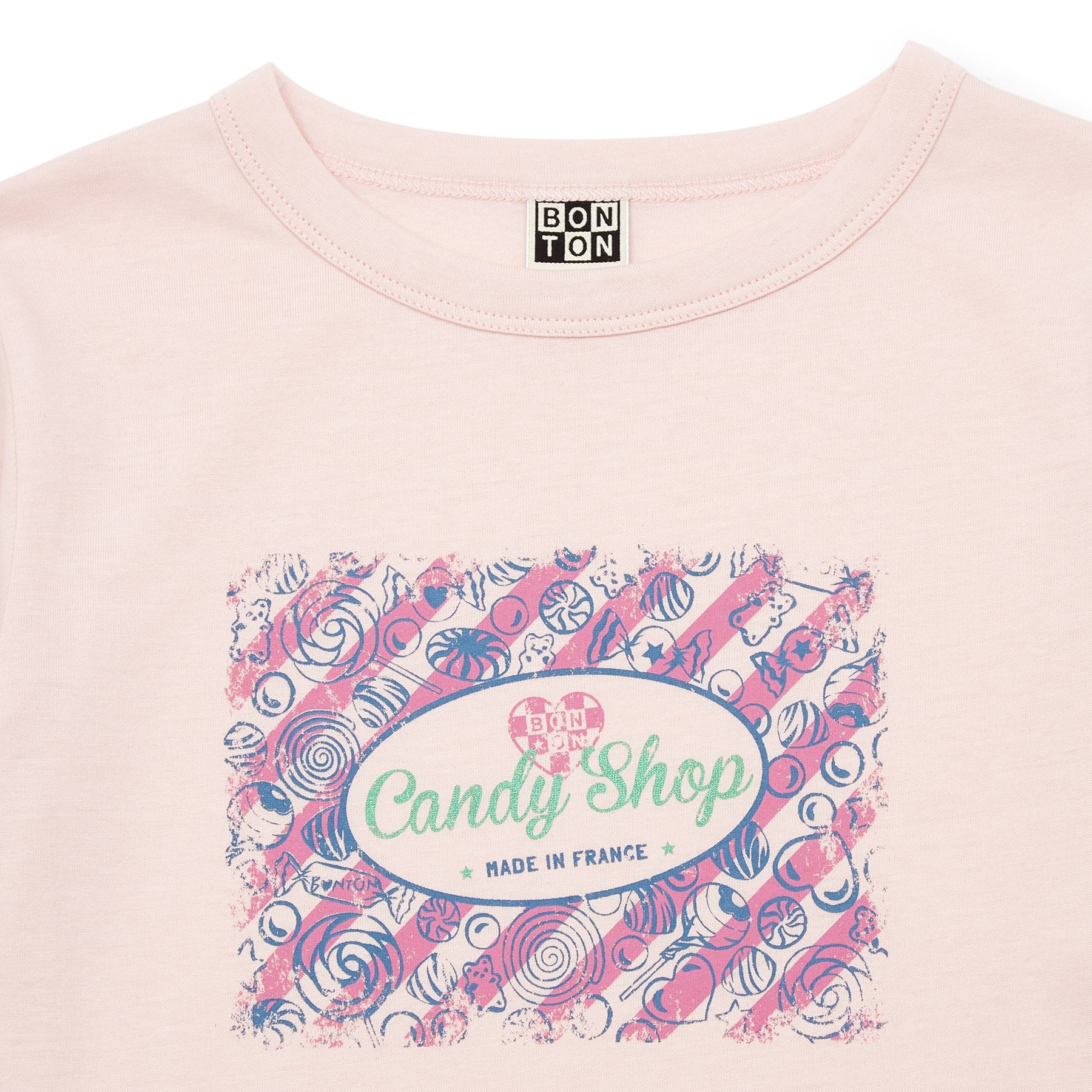 Girls Pink Printed Cotton T-Shirt