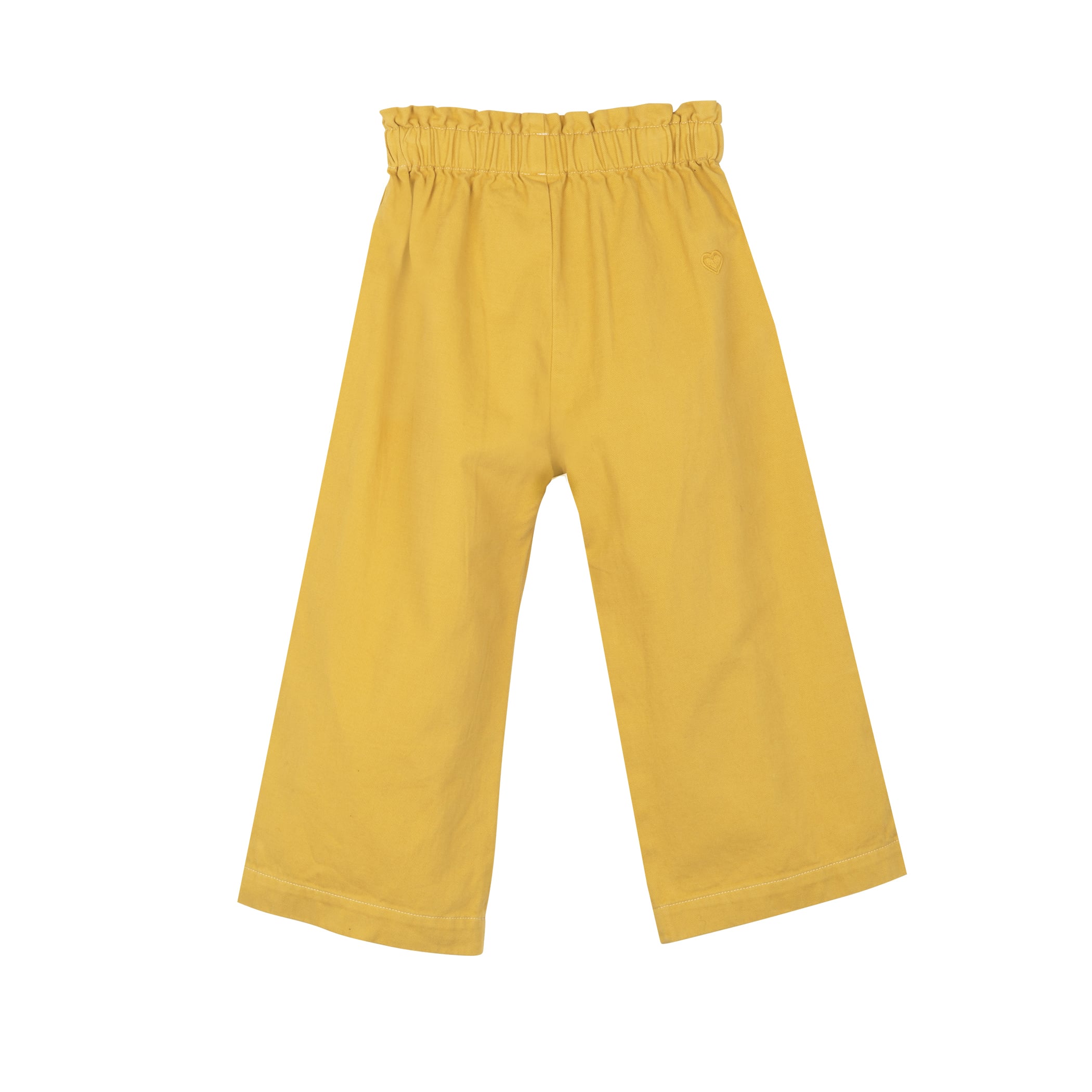 Girls Yellow Cotton Trousers