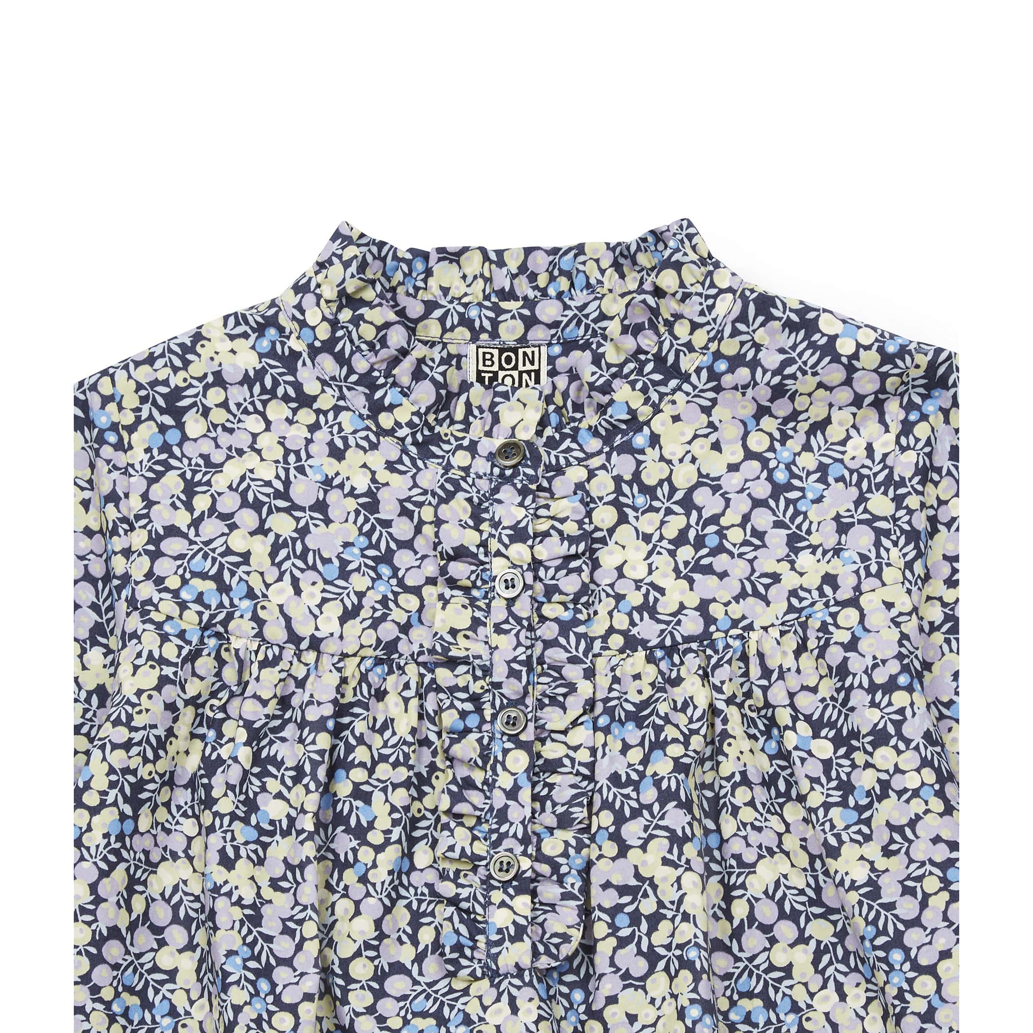 Girls Violet Floral Cotton Dress