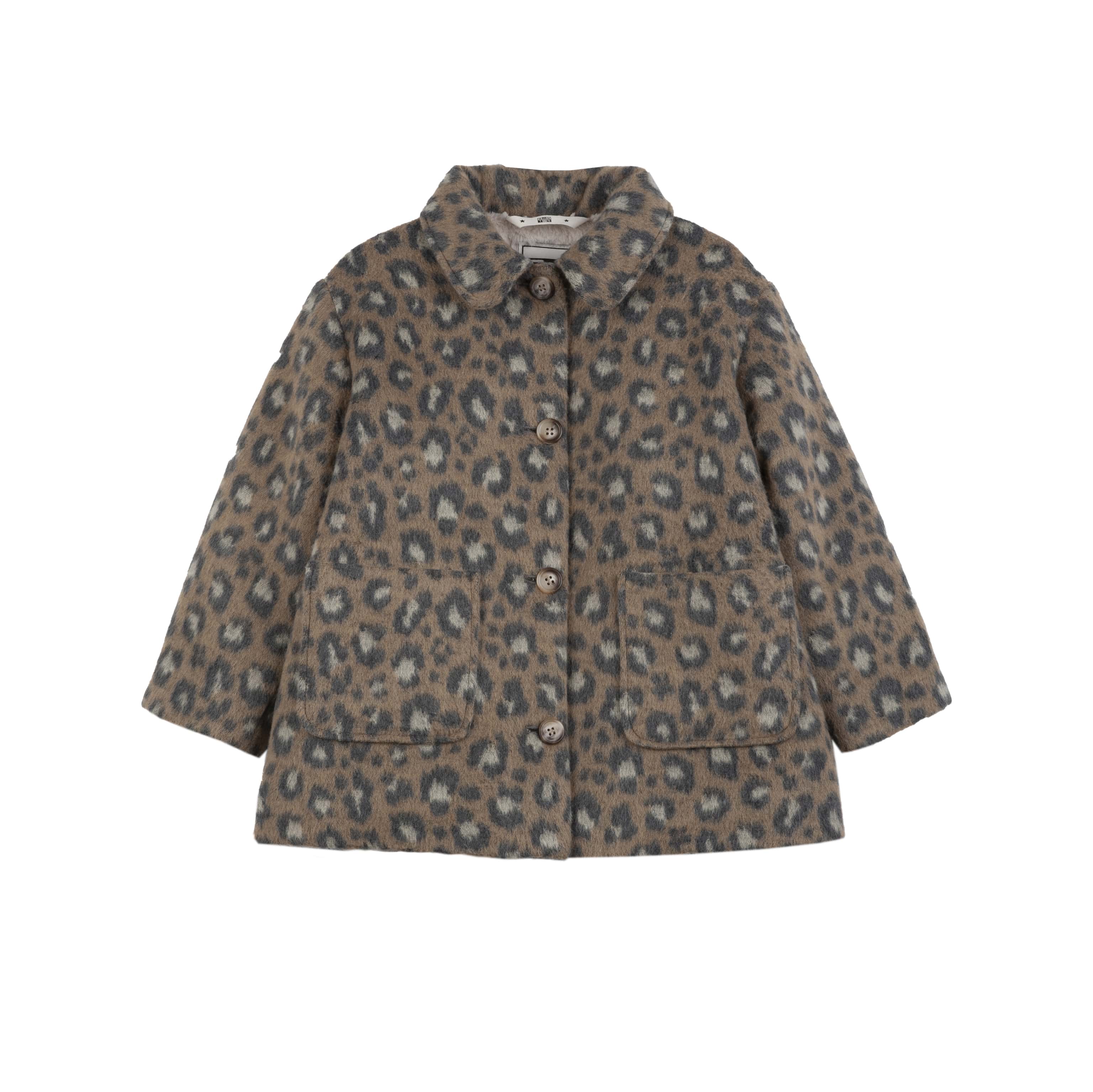 Girls Camel Leopard Jacket