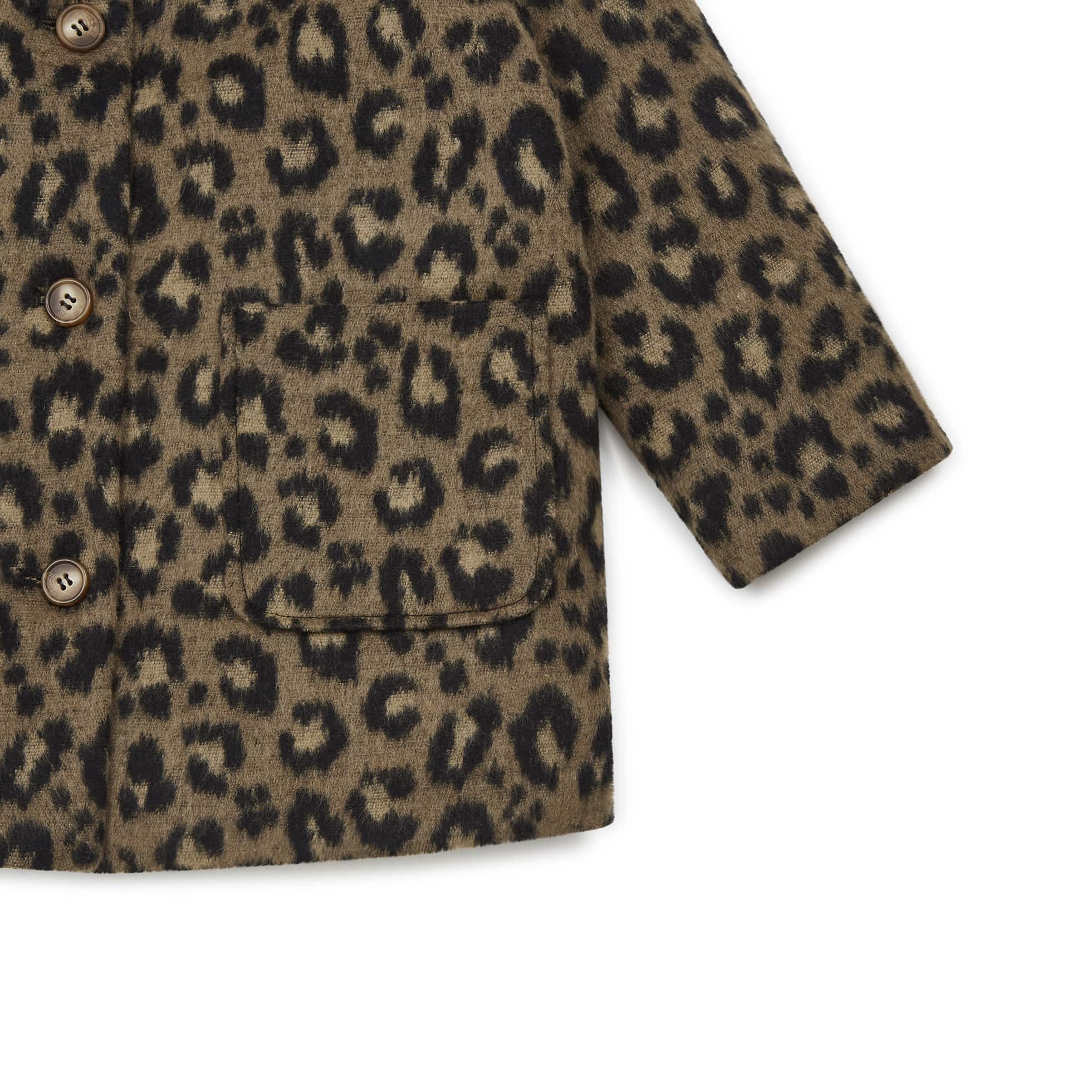 Girls Camel Leopard Jacket