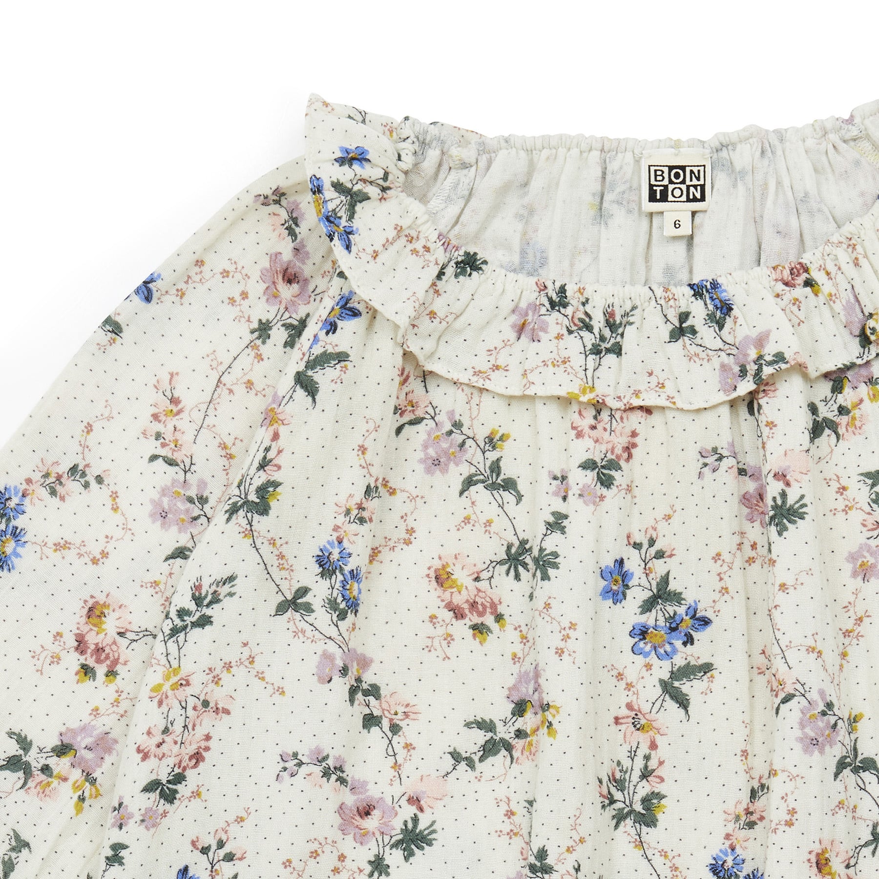 Girls White Floral Cotton Dress