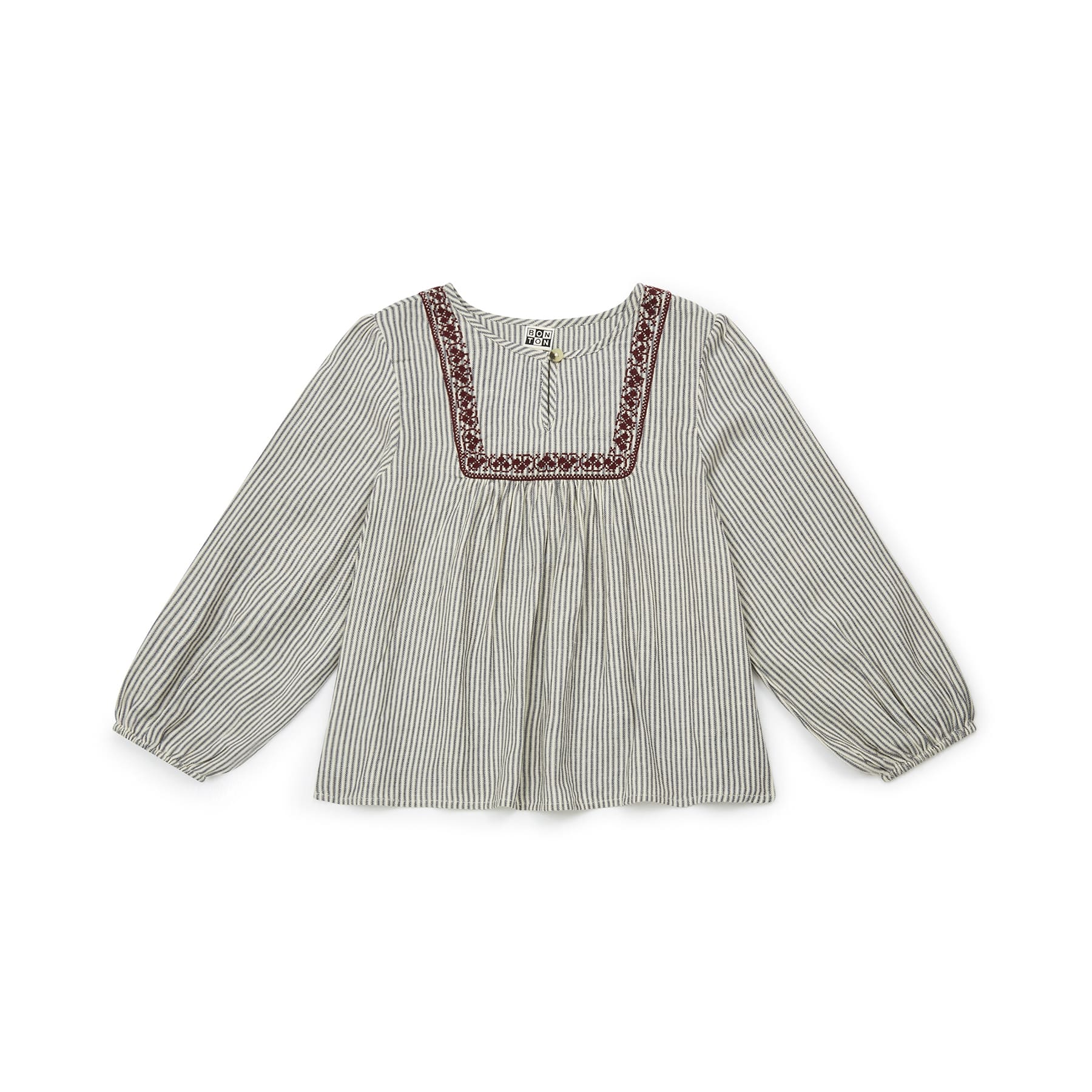 Girls Black Stripes Cotton Shirt