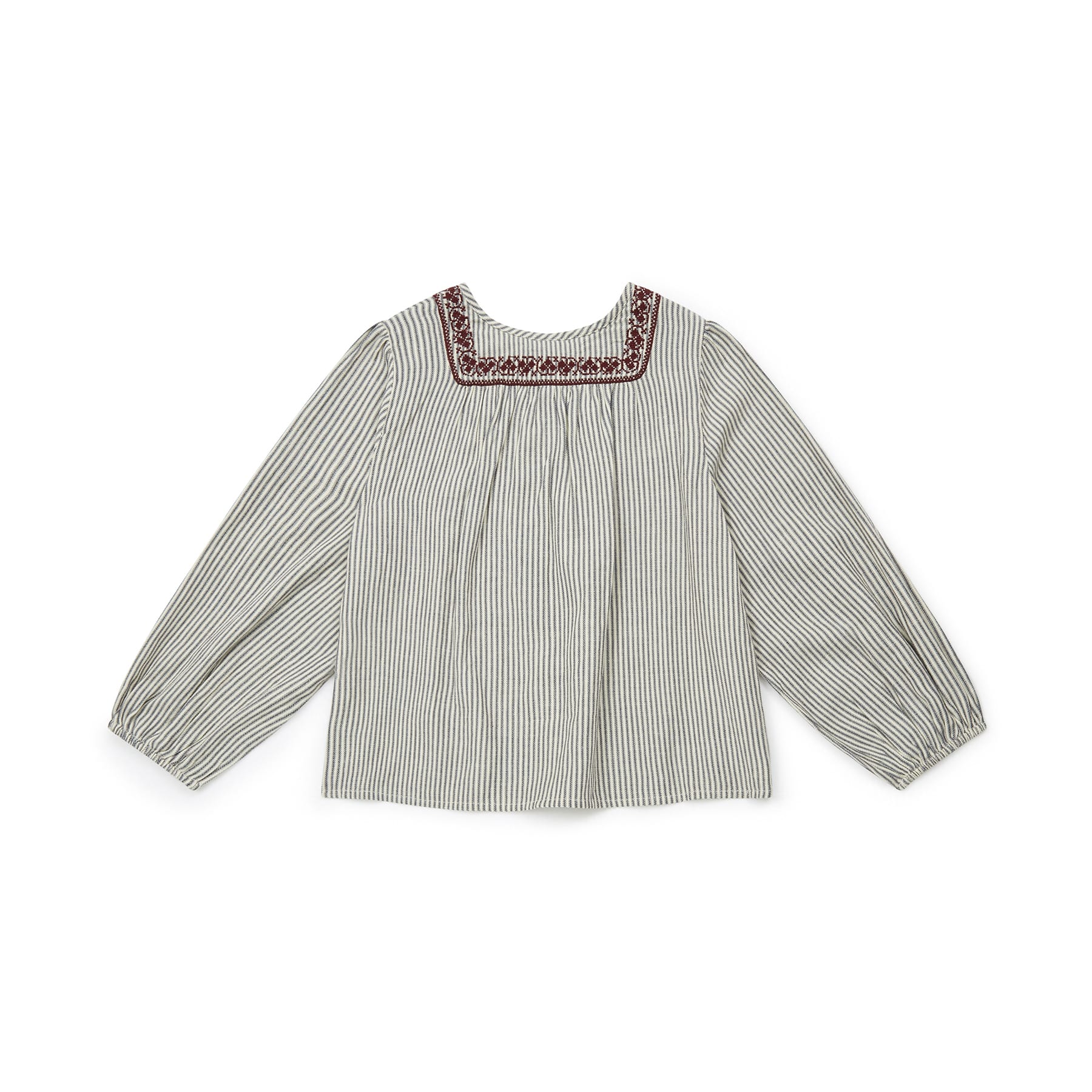 Girls Black Stripes Cotton Shirt