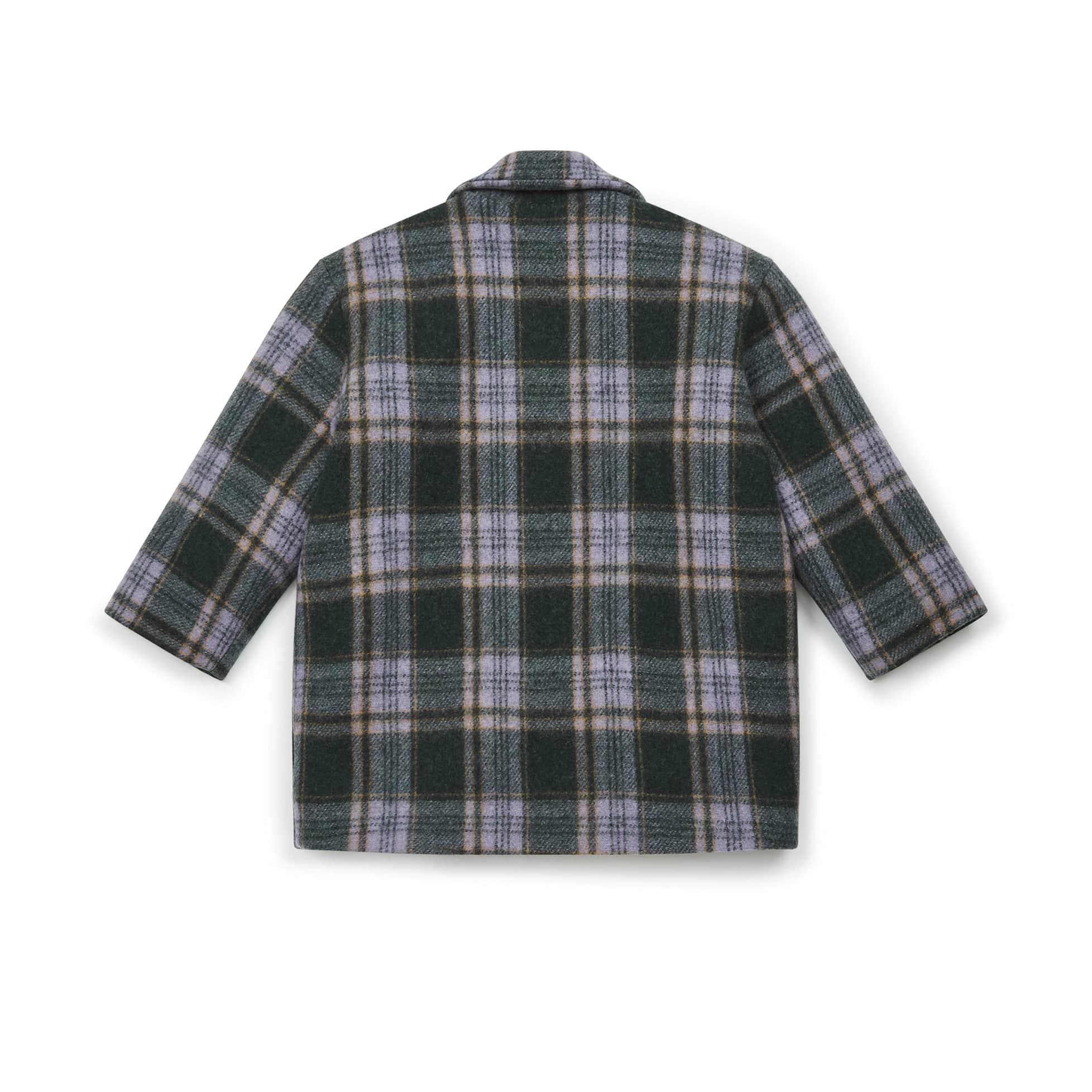 Girls Mauve Check Wool Coat
