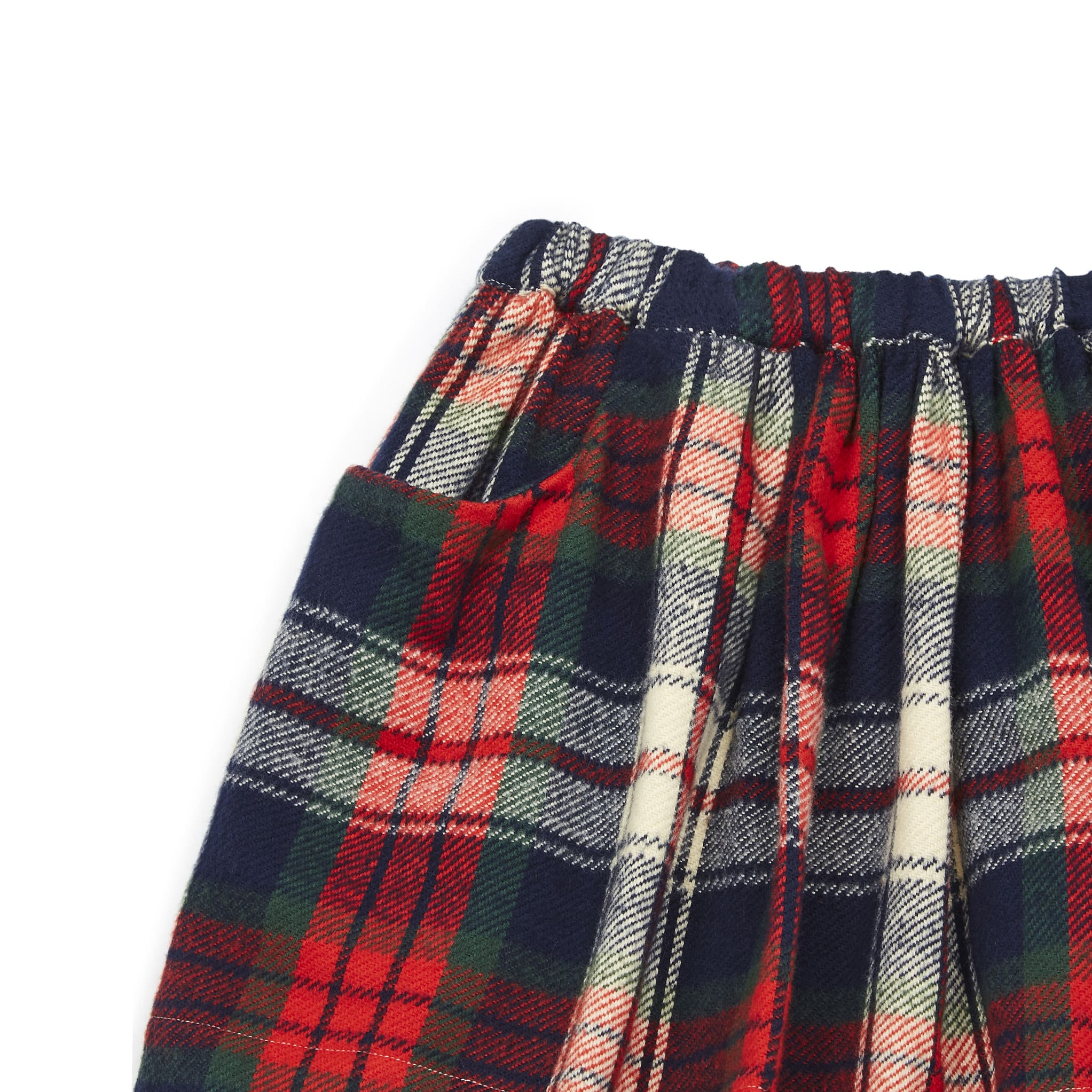 Girls Red Check Cotton Skirt