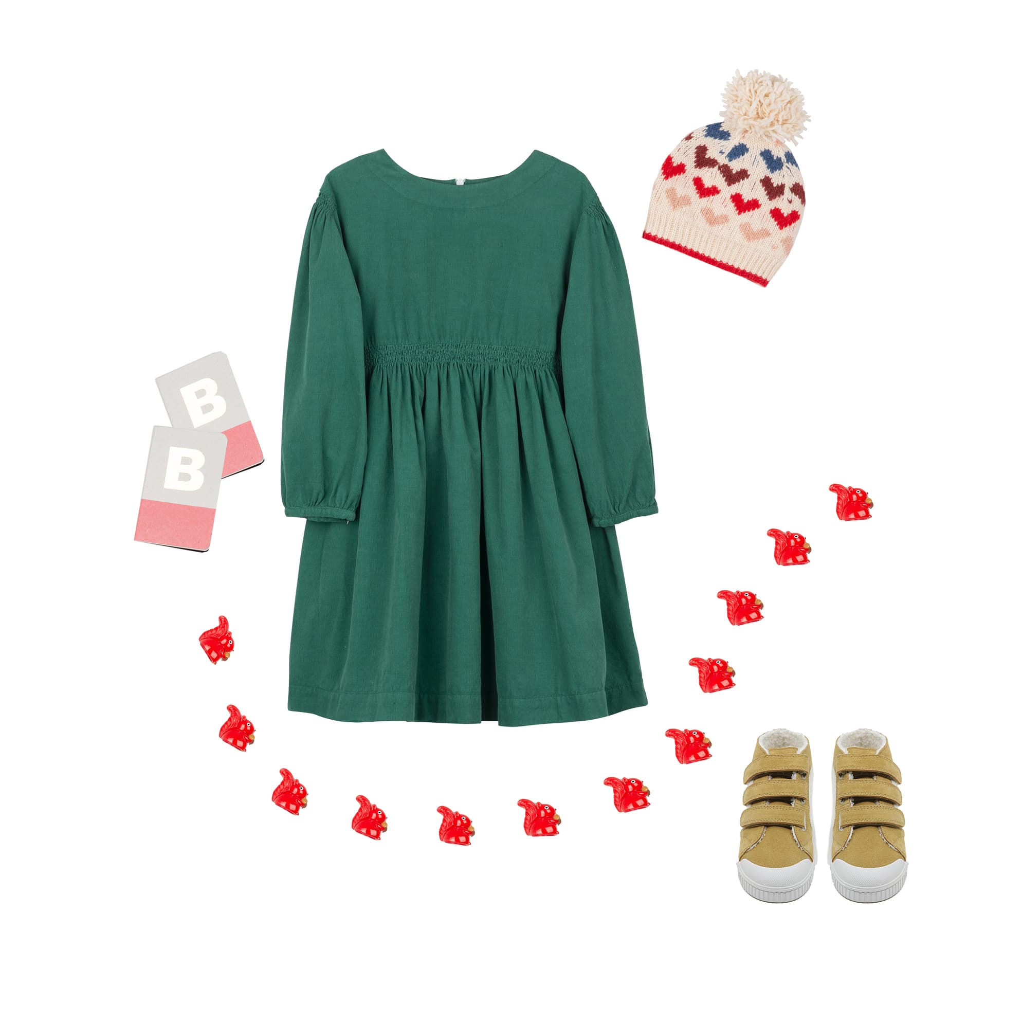Girls Green Cotton Dress