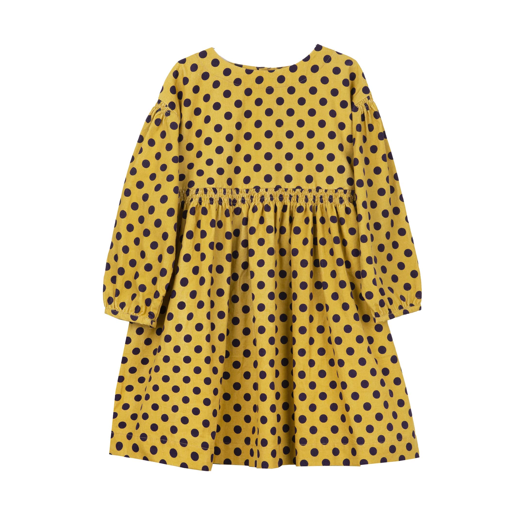 Girls Yellow Dots Cotton Dress