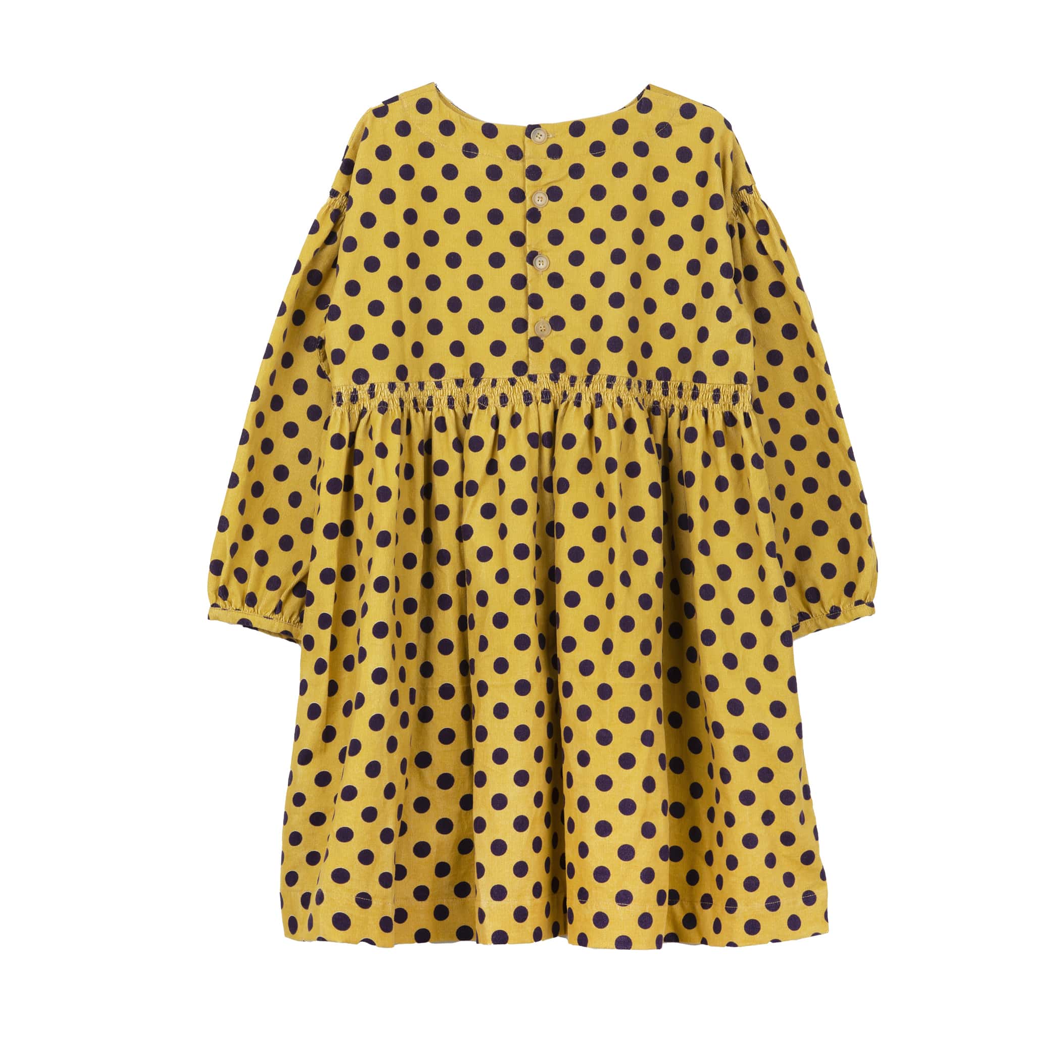 Girls Yellow Dots Cotton Dress