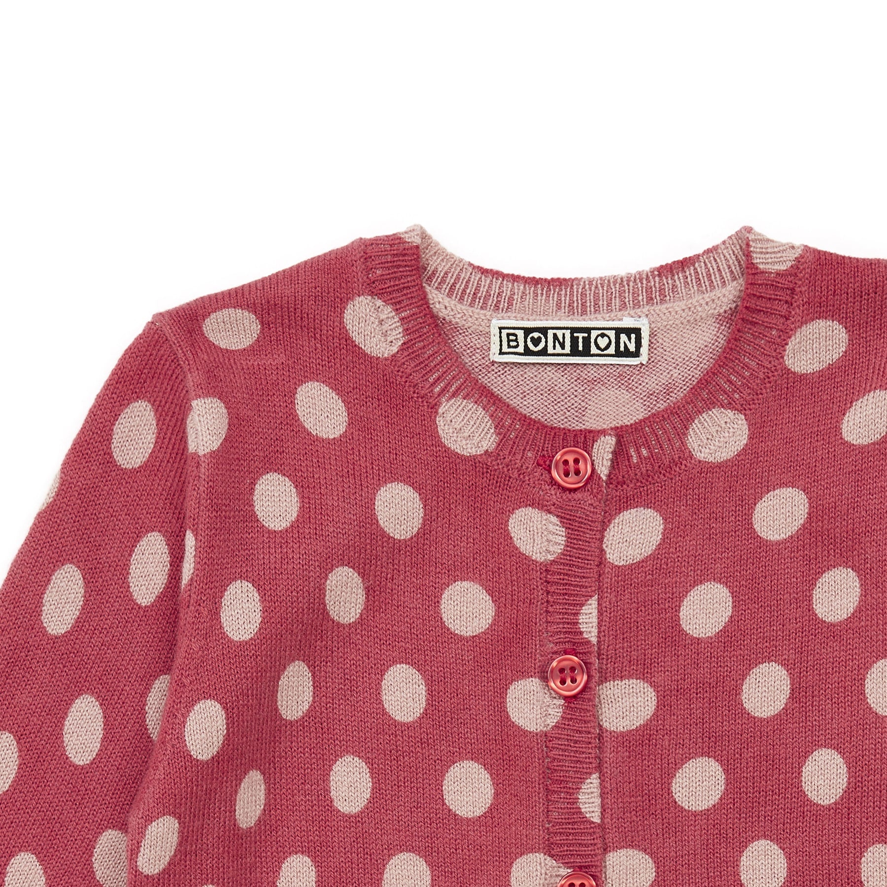 Baby Girls Red Dots Cardigan