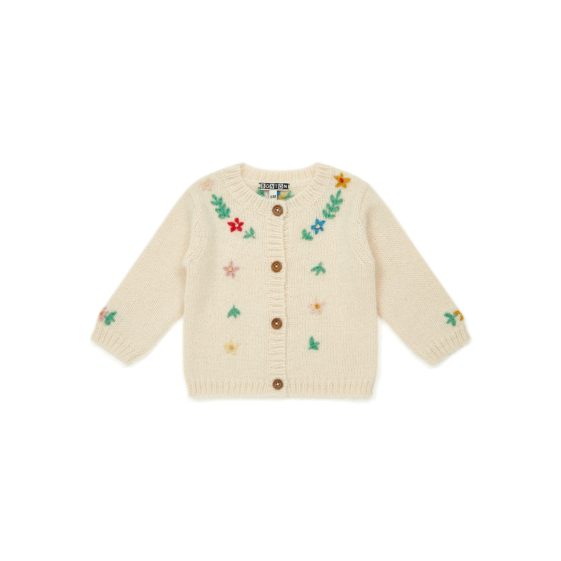 Baby Girls White Embroidered Cardigan