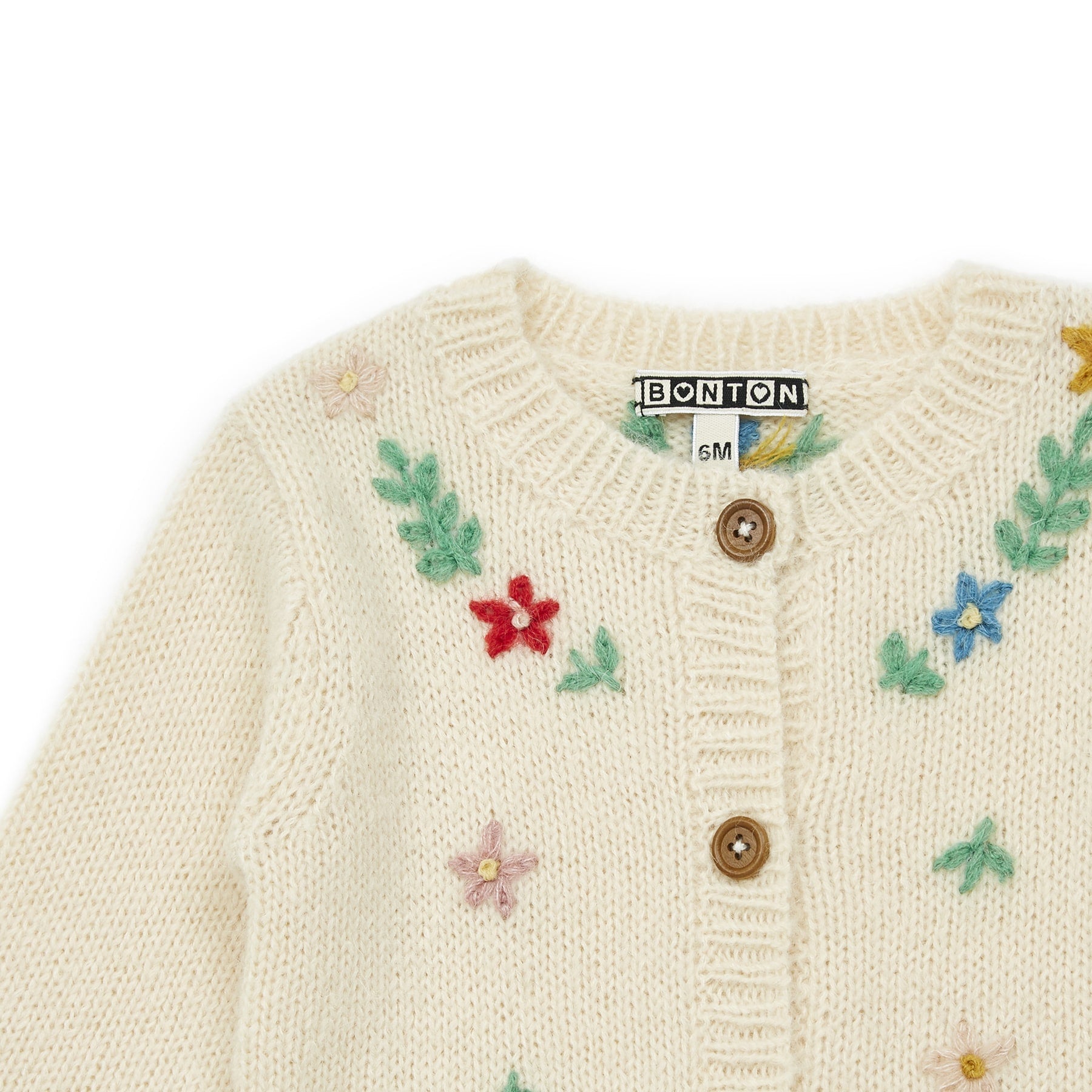 Baby Girls White Embroidered Cardigan