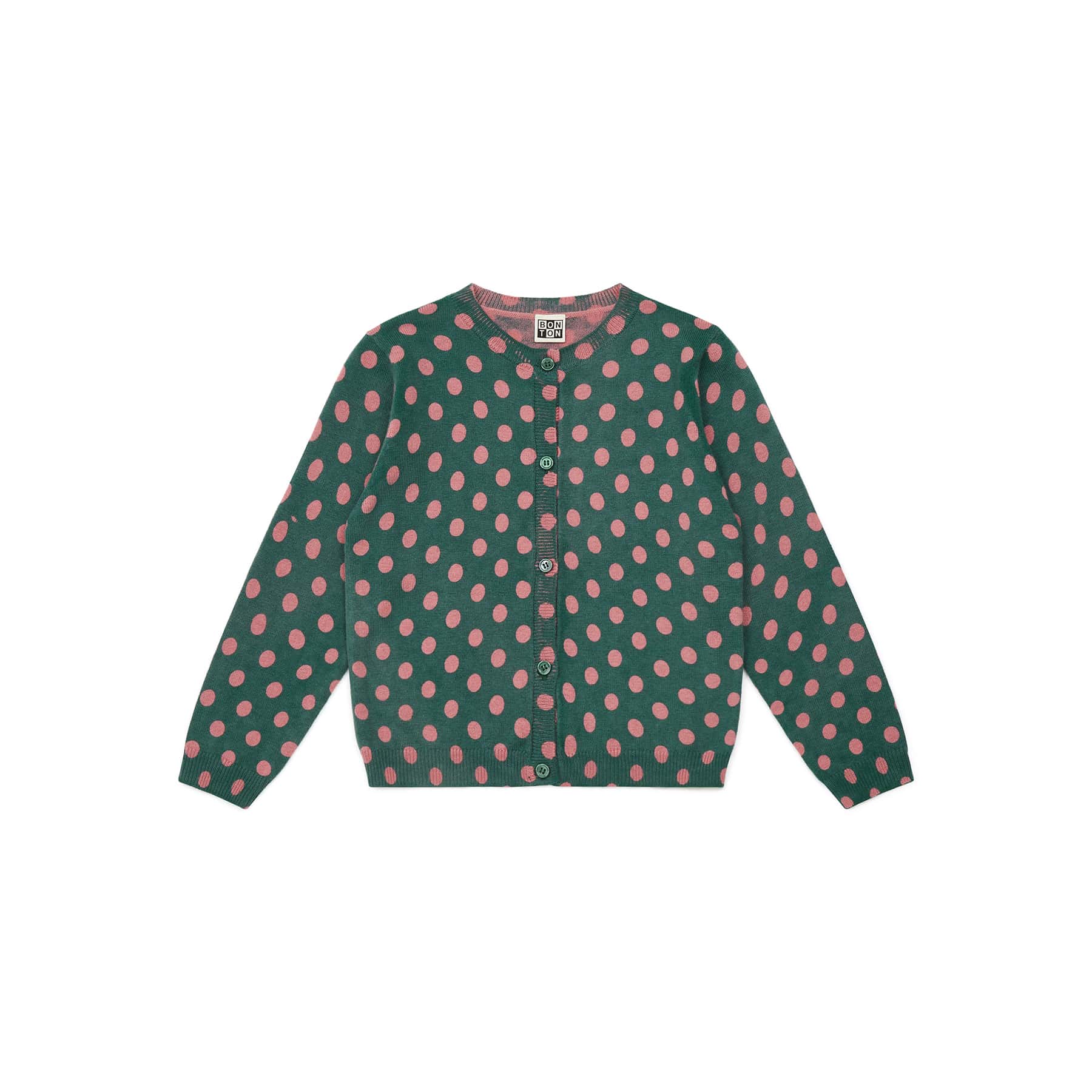 Girls Green Dots Cardigan