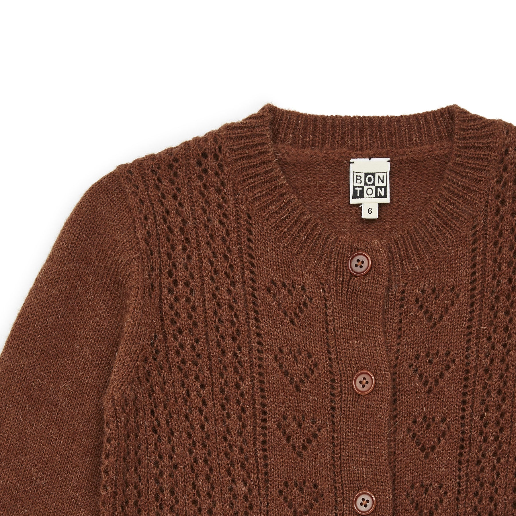 Girls Camel Knit Cardigan