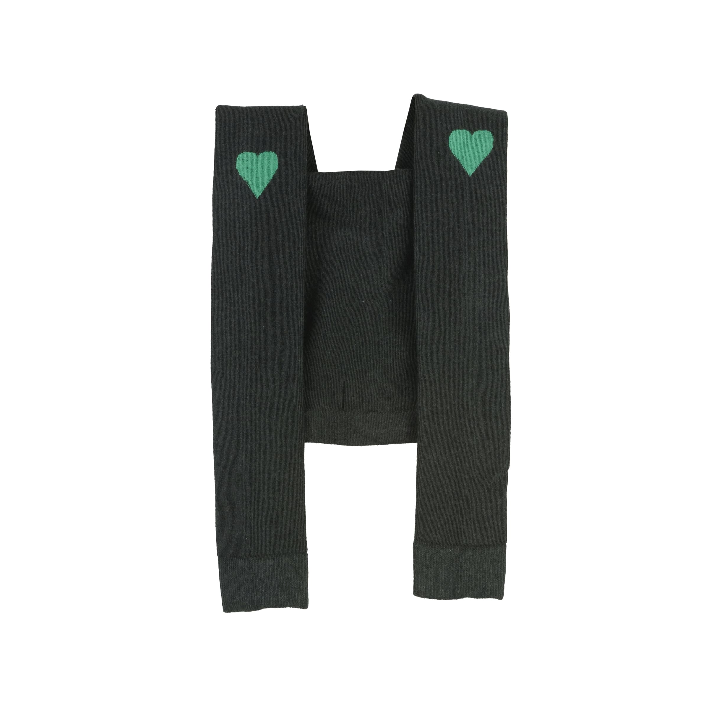 Girls Dark Grey Heart Cotton Tights