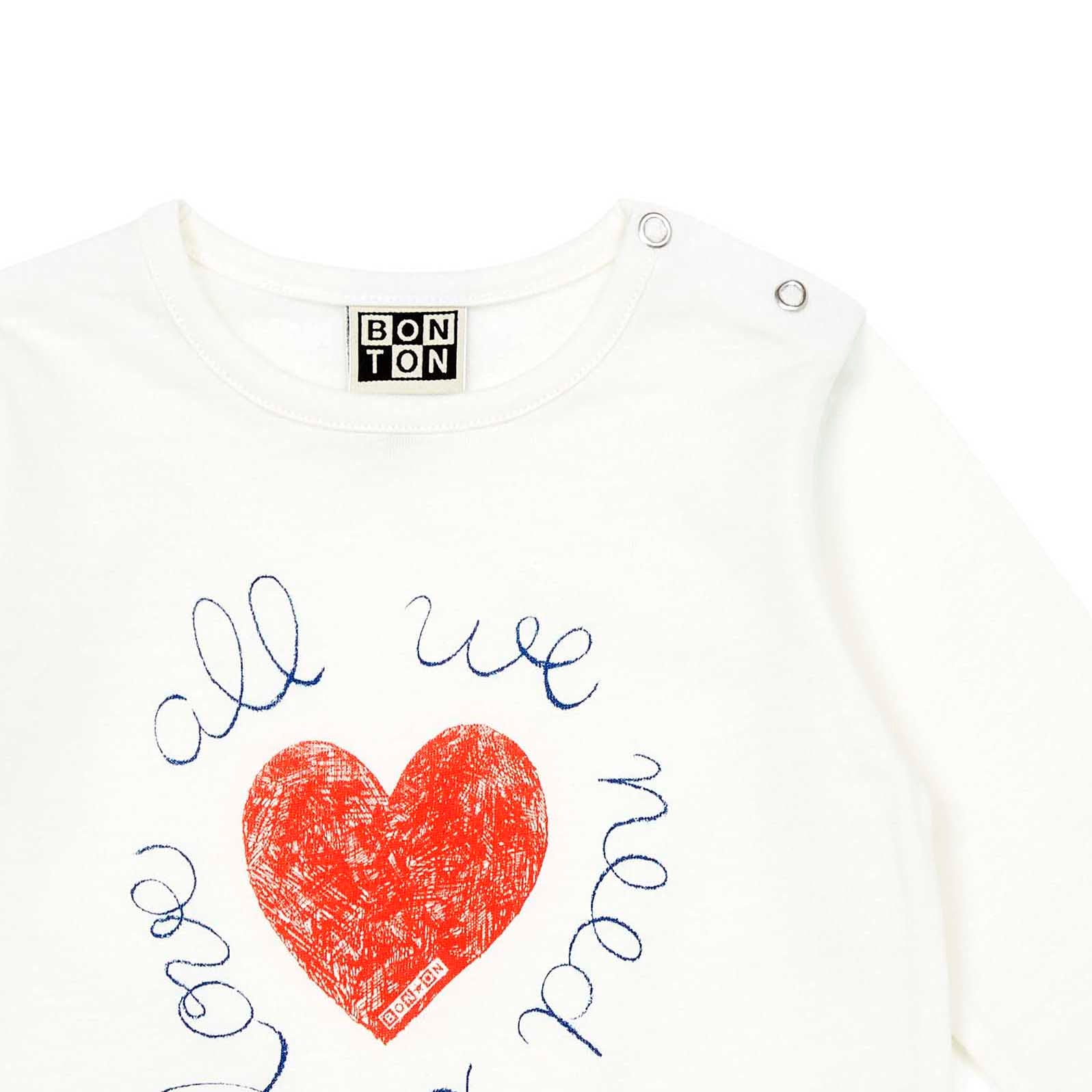 Baby Girls White Printed Cotton T-Shirt