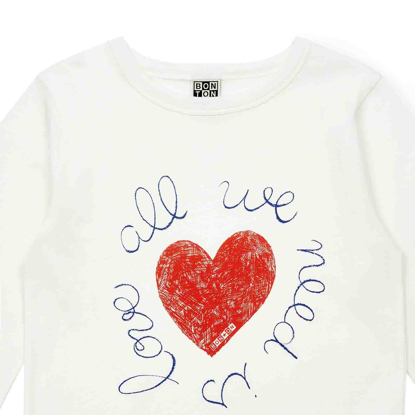 Girls White Printed Cotton T-Shirt
