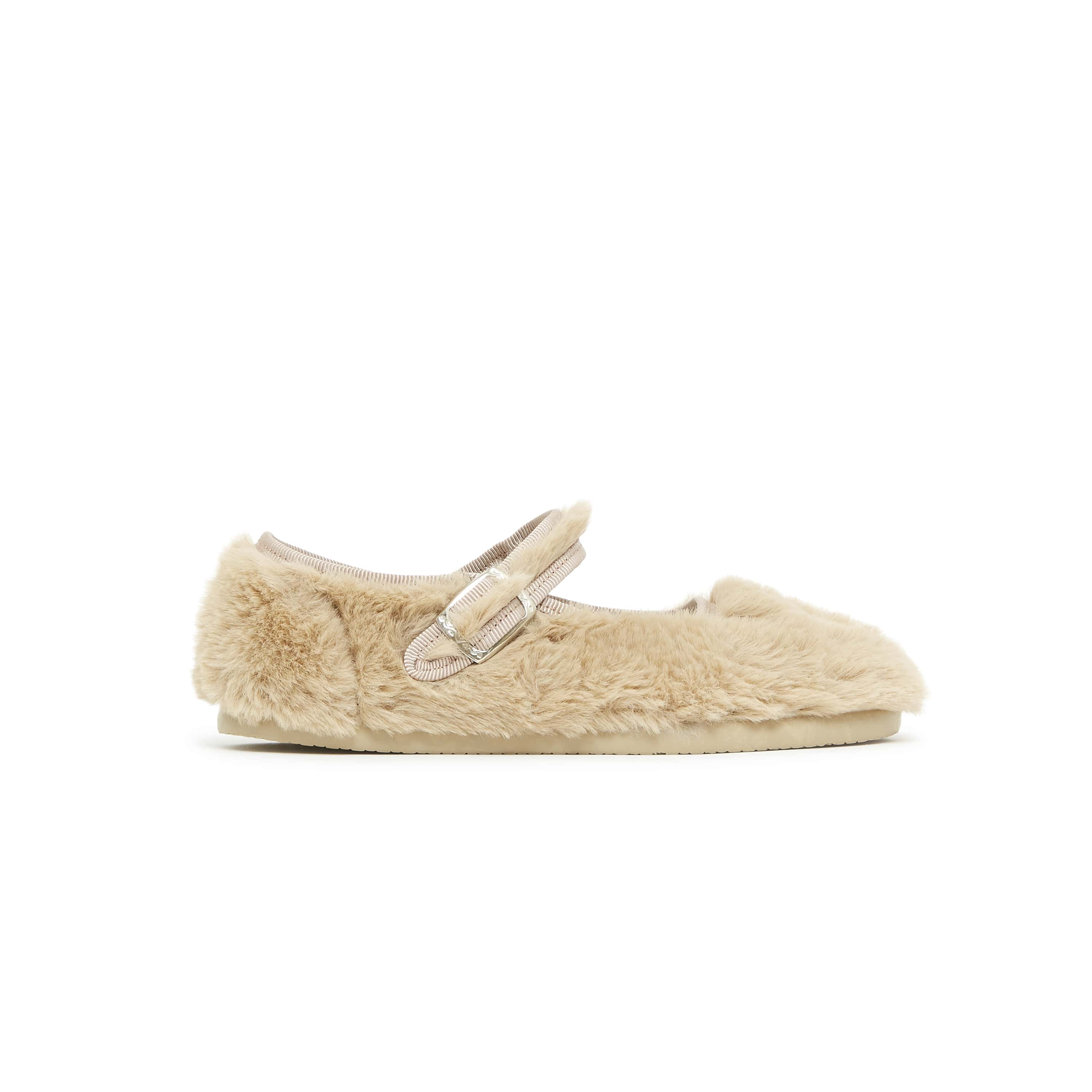 Girls Beige Buckled Shoes