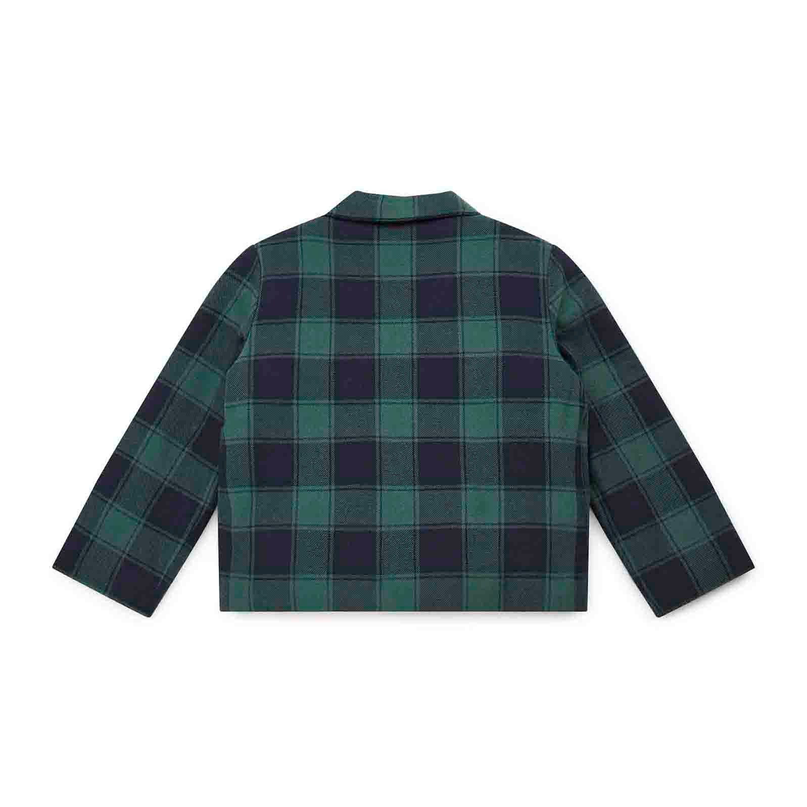 Boys Green Check Cotton Jacket