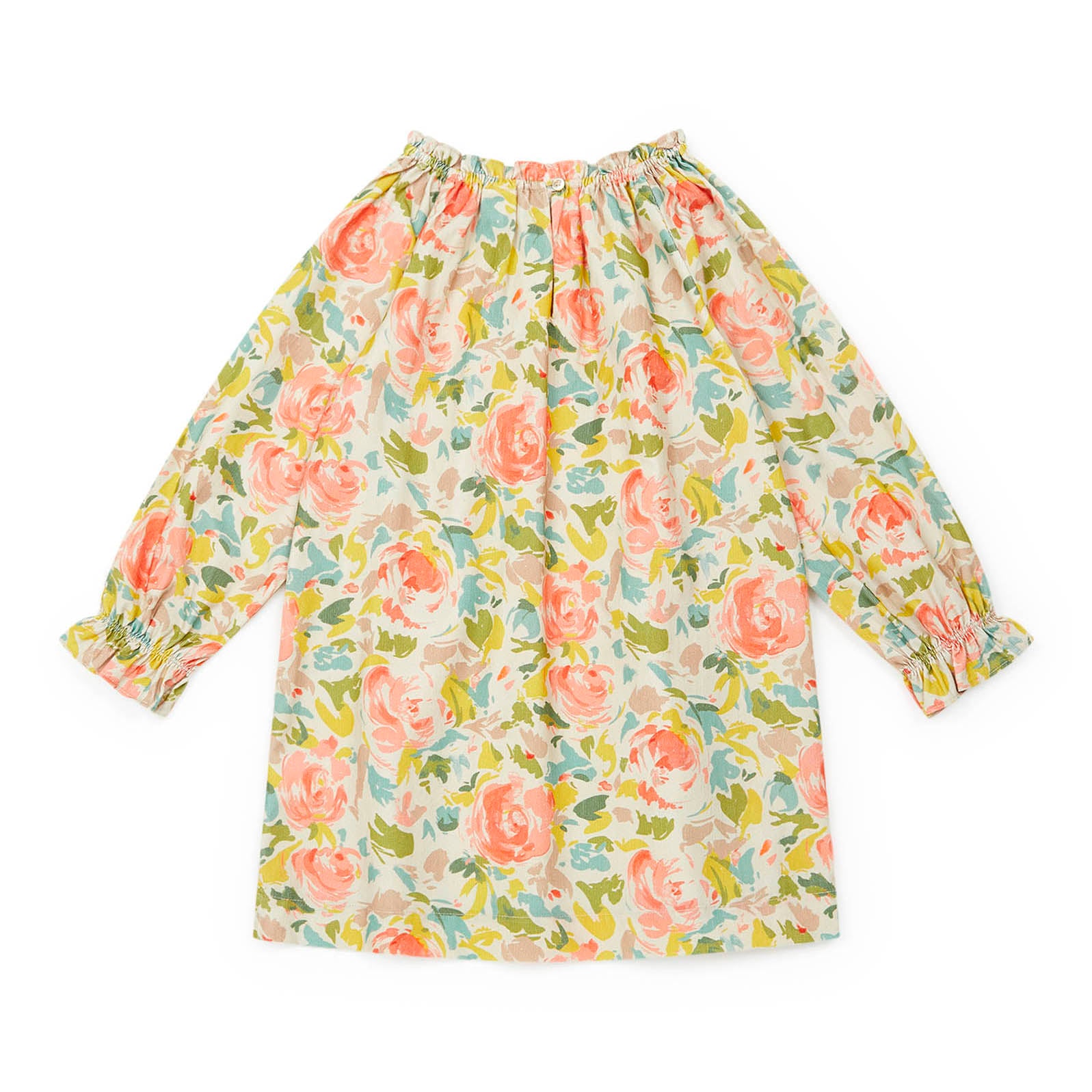 Girls Multicolor Flowers Cotton Dress