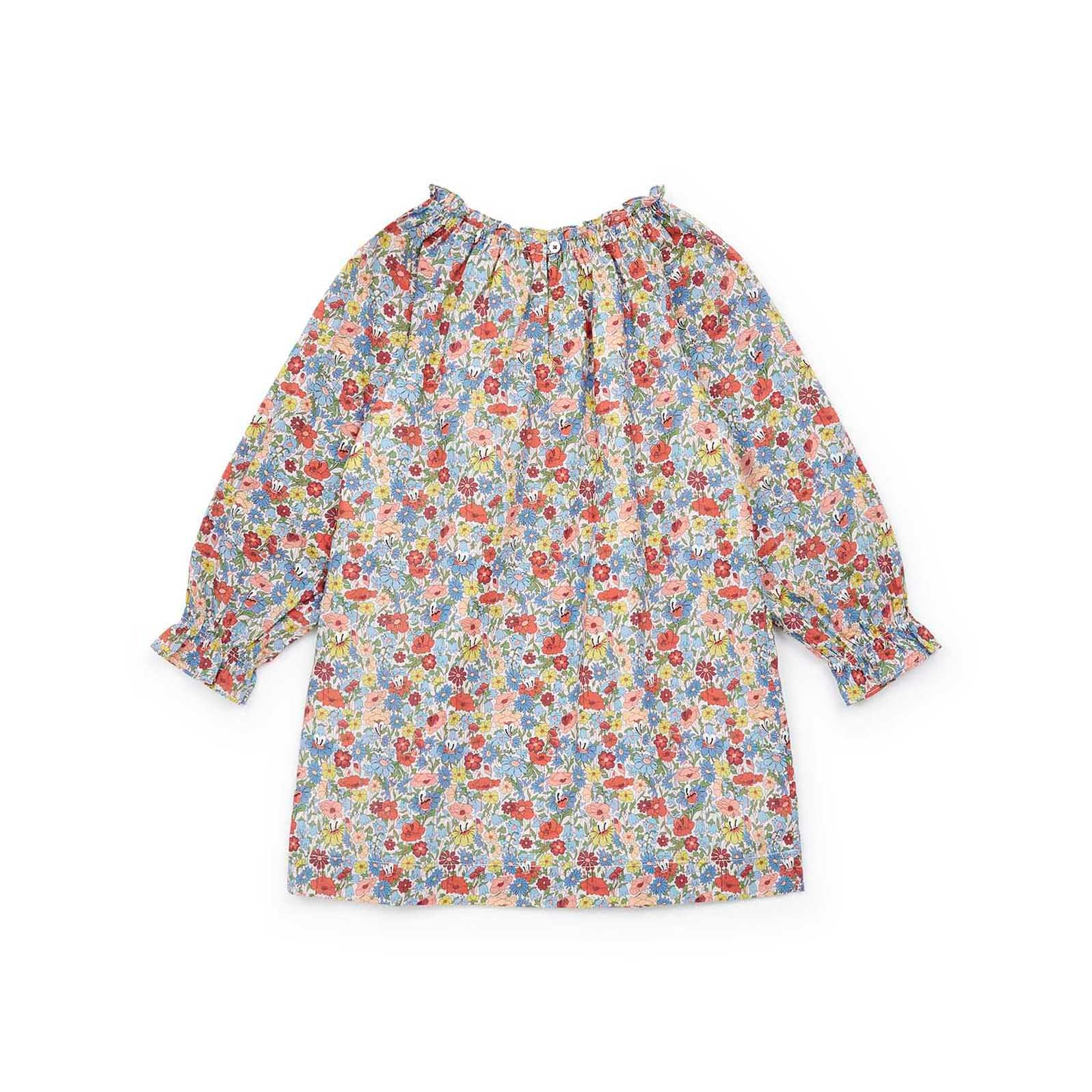 Girls Multicolor Floral Cotton Dress
