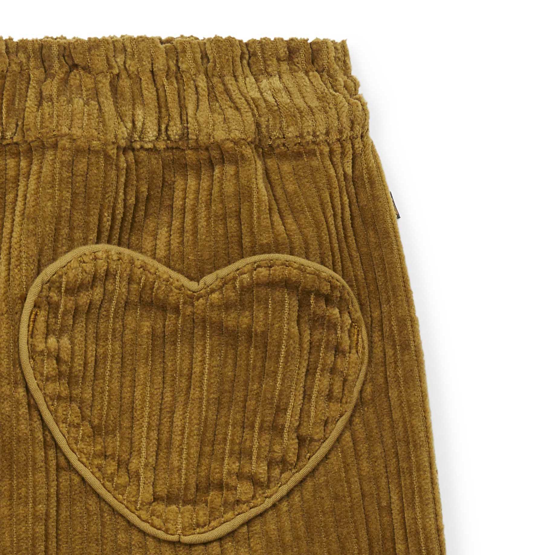 Girls Dark Yellow Velvet Trousers